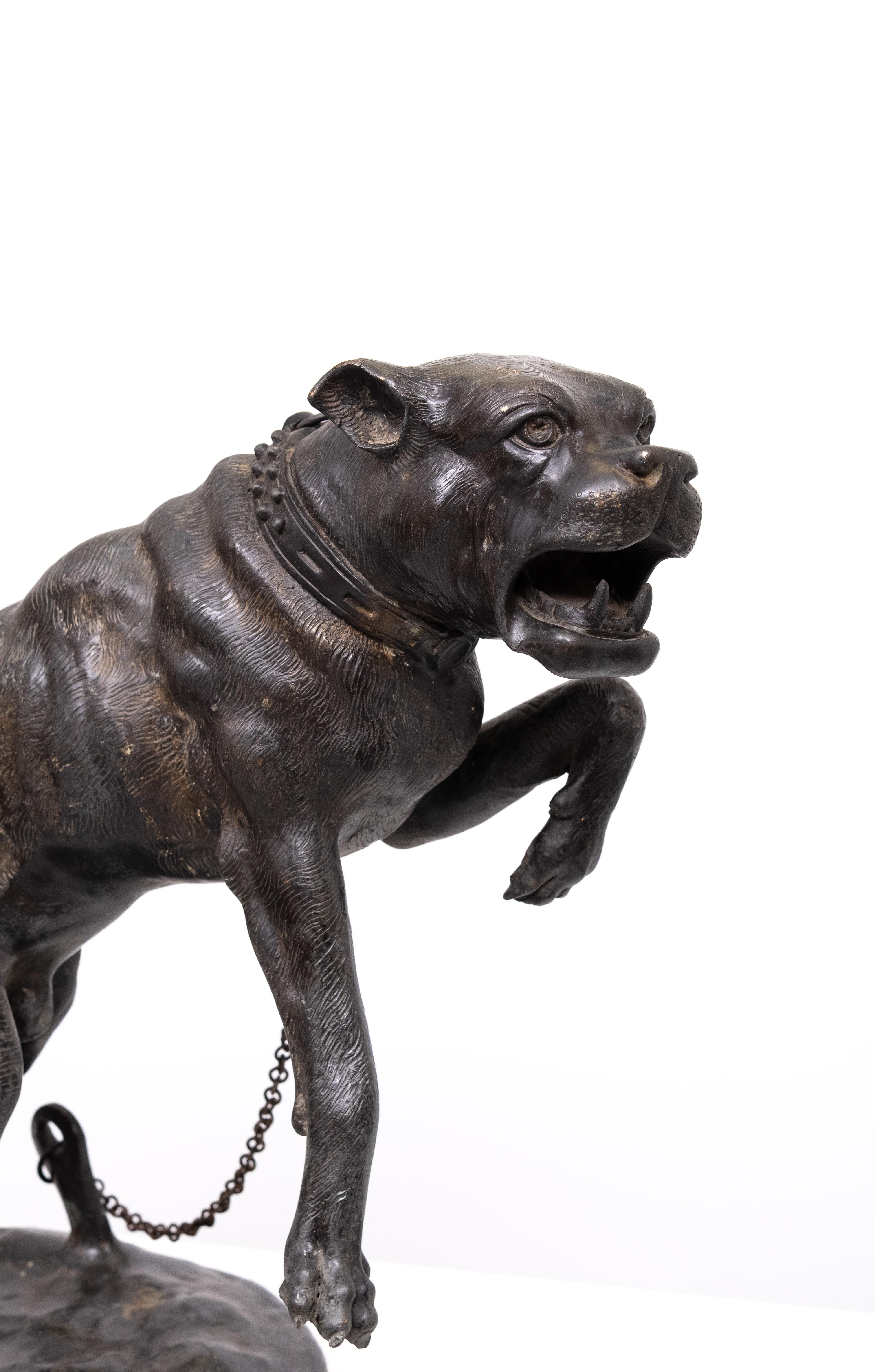 Perro mastín grande de bronce  Charles Valton  1890 Francia Francés en venta