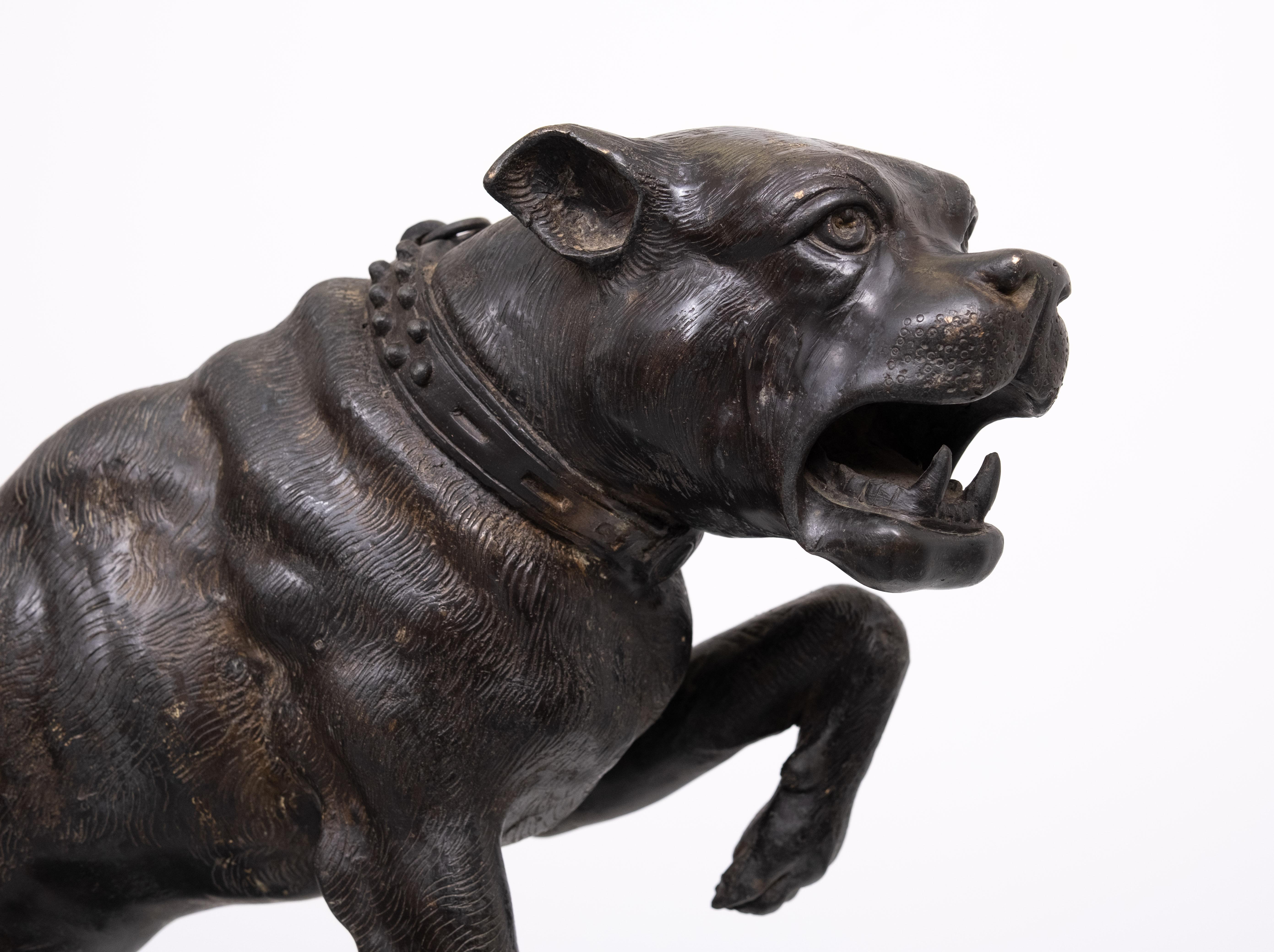 Perro mastín grande de bronce  Charles Valton  1890 Francia en Bueno estado para la venta en Den Haag, NL