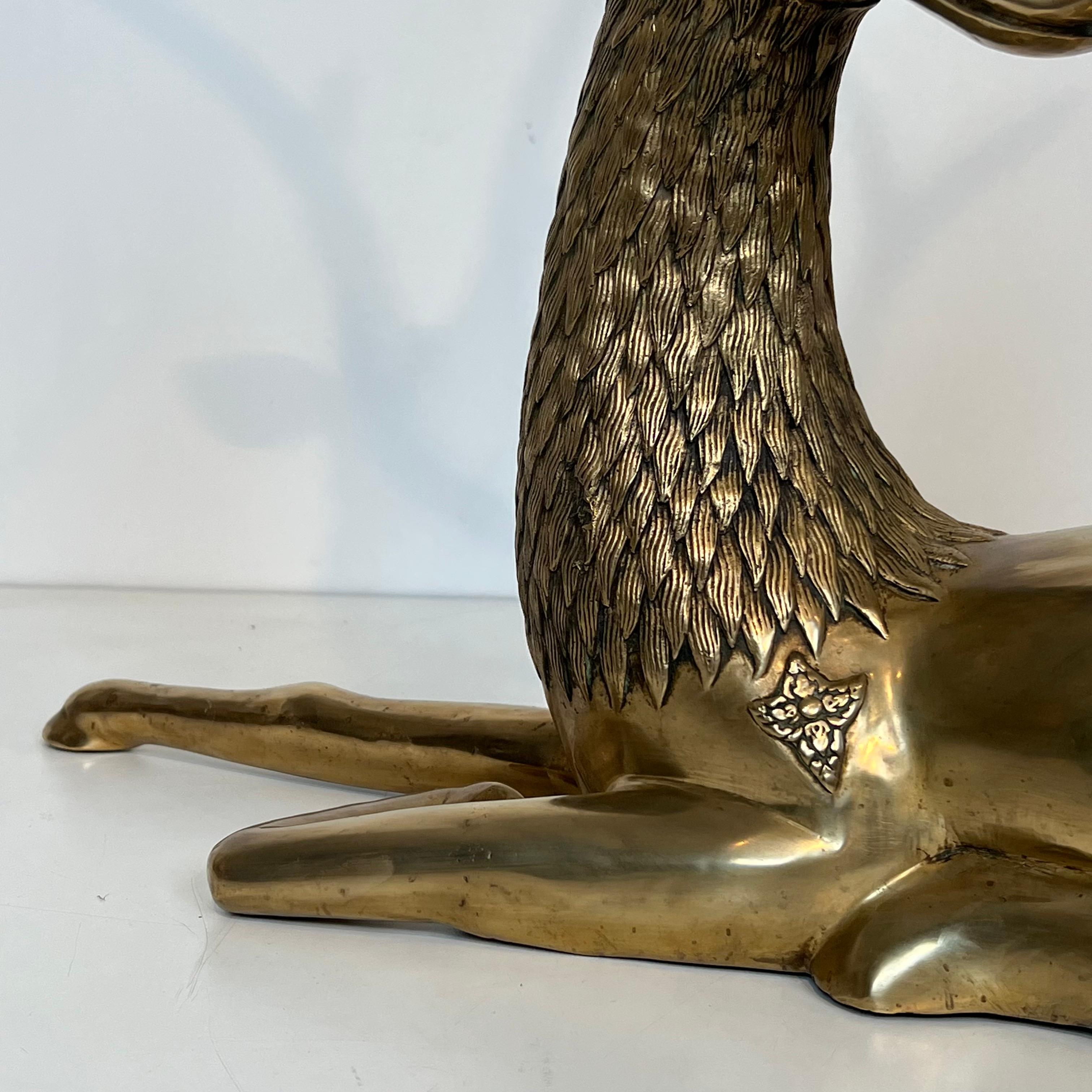 Large Bronze Lying Deer Engraved with Shamanic Motifs en vente 3