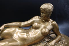 Large Bronze Lying Nude Woman By Thomas Nelson Maclean Art Nouveau