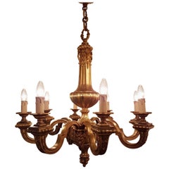 Antique Large Bronze Mazarin Chandelier, Late 1800