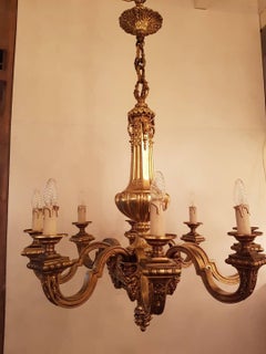 Large Bronze Mazarin Chandelier, Late 1800