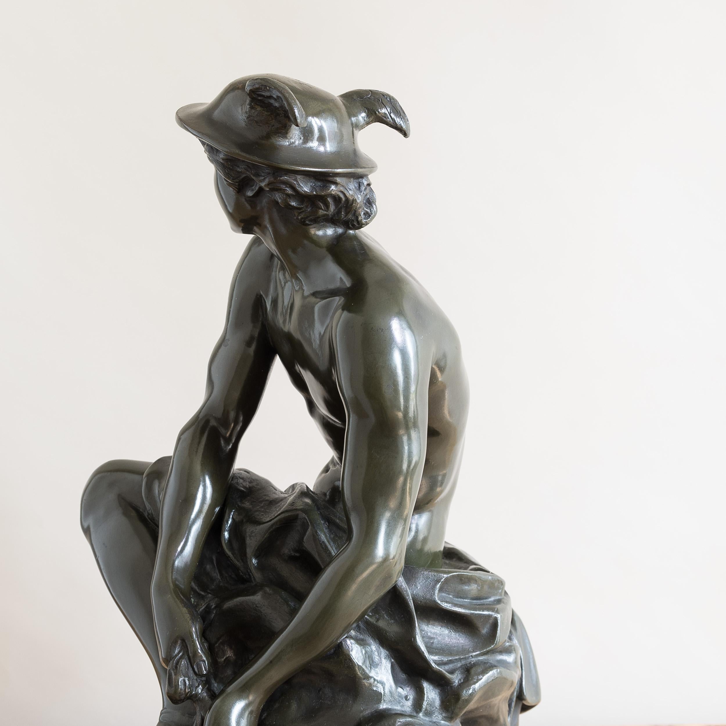 Large Bronze Model of a Seated Mercury In Good Condition For Sale In London, GB