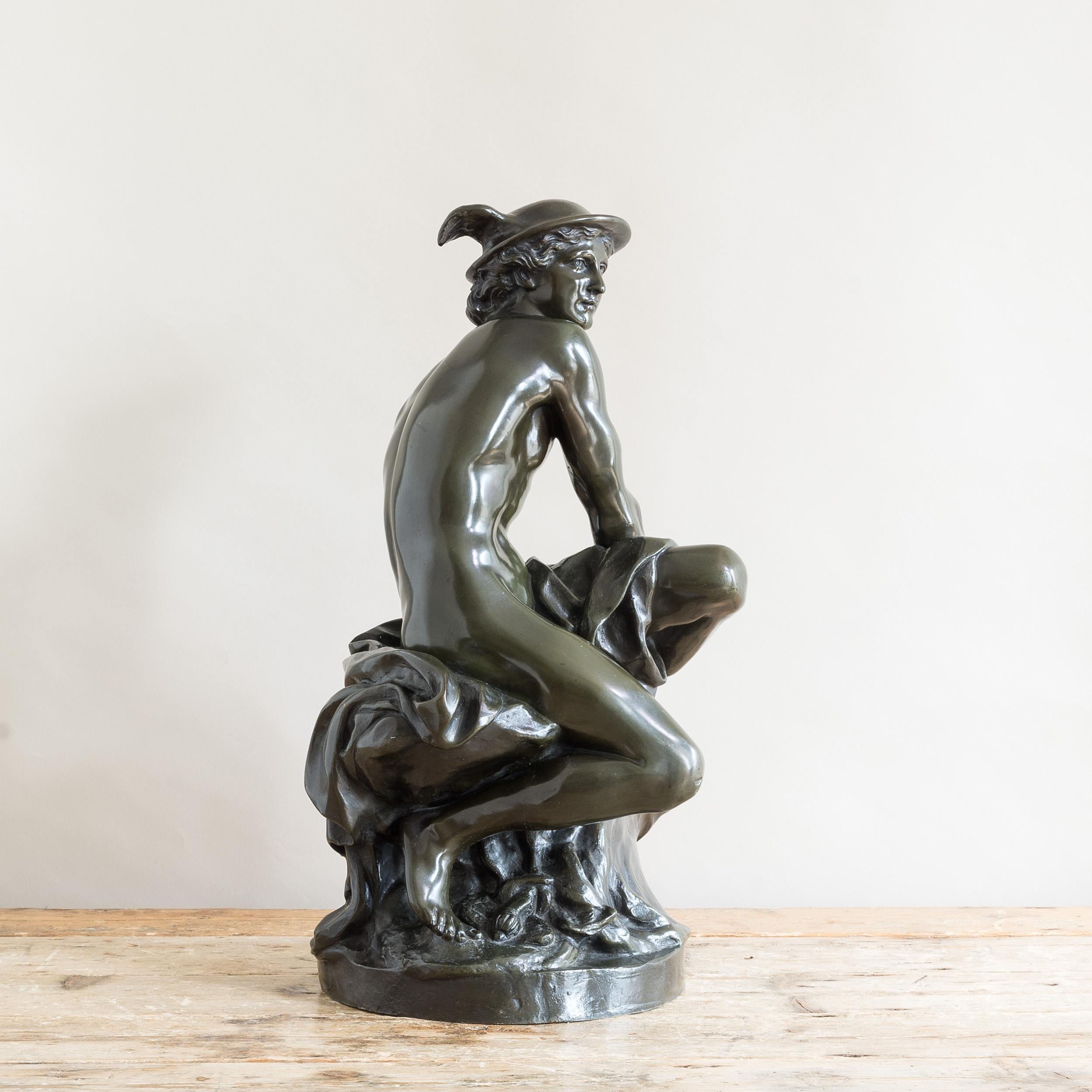 Large Bronze Model of a Seated Mercury For Sale 2