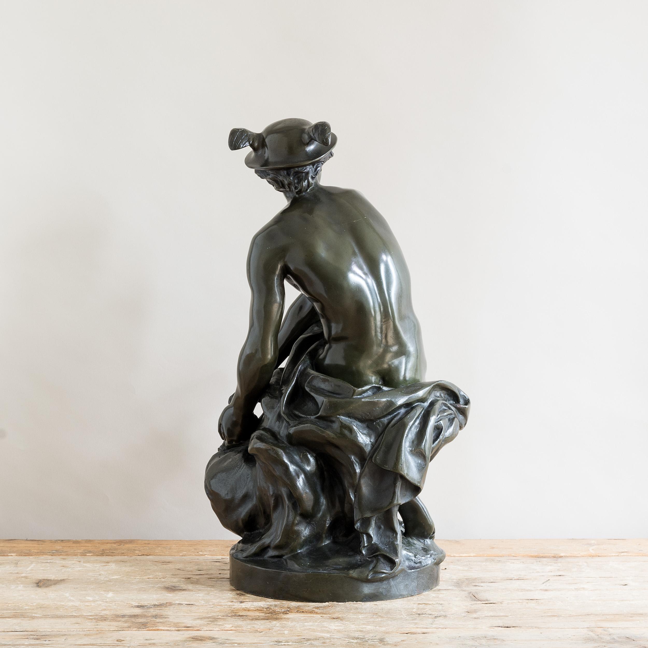 Large Bronze Model of a Seated Mercury For Sale 3