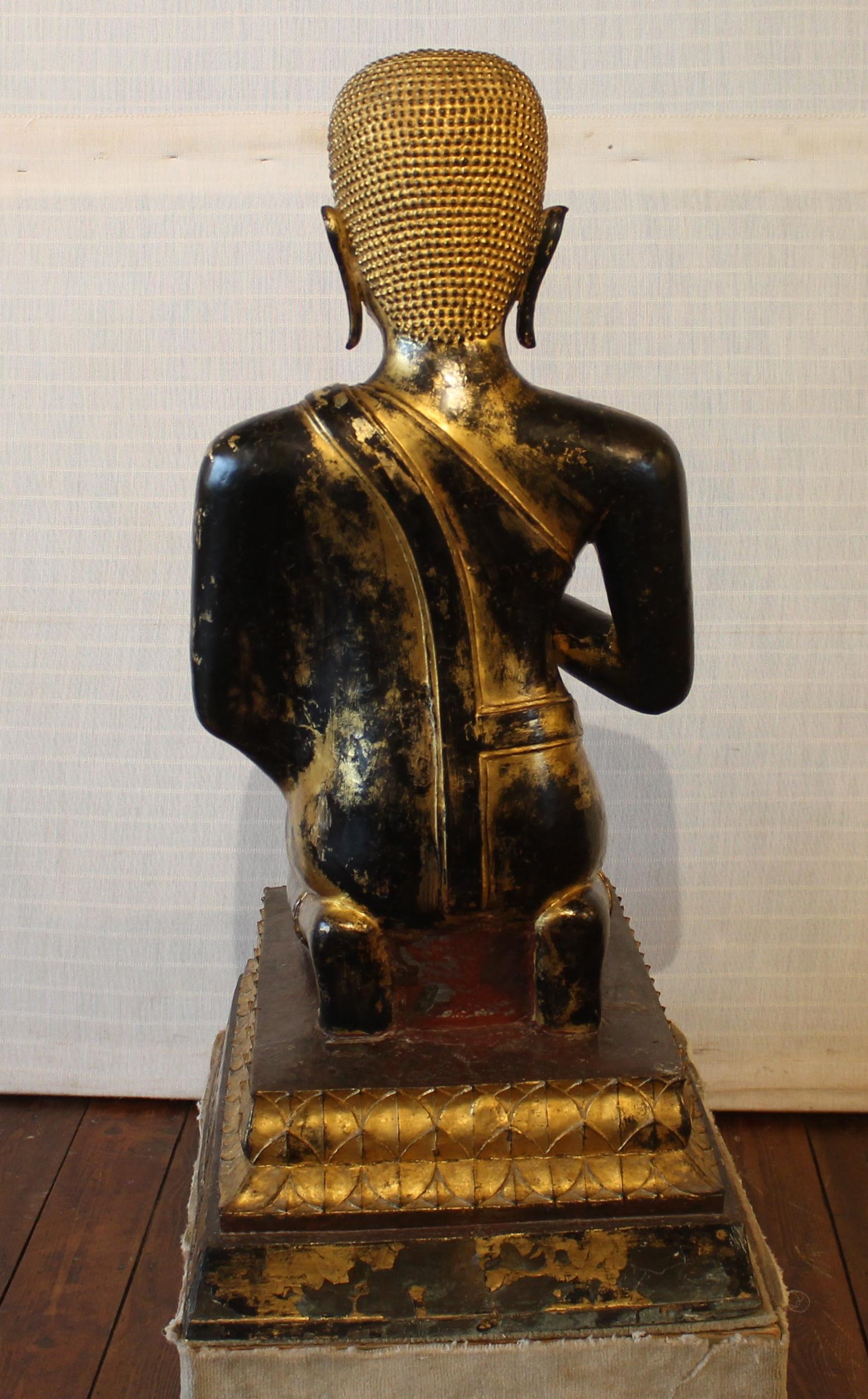 Großer Monk aus Bronze, 18. Jahrhundert, Ayuttheya-Periode, Thailand im Angebot 4