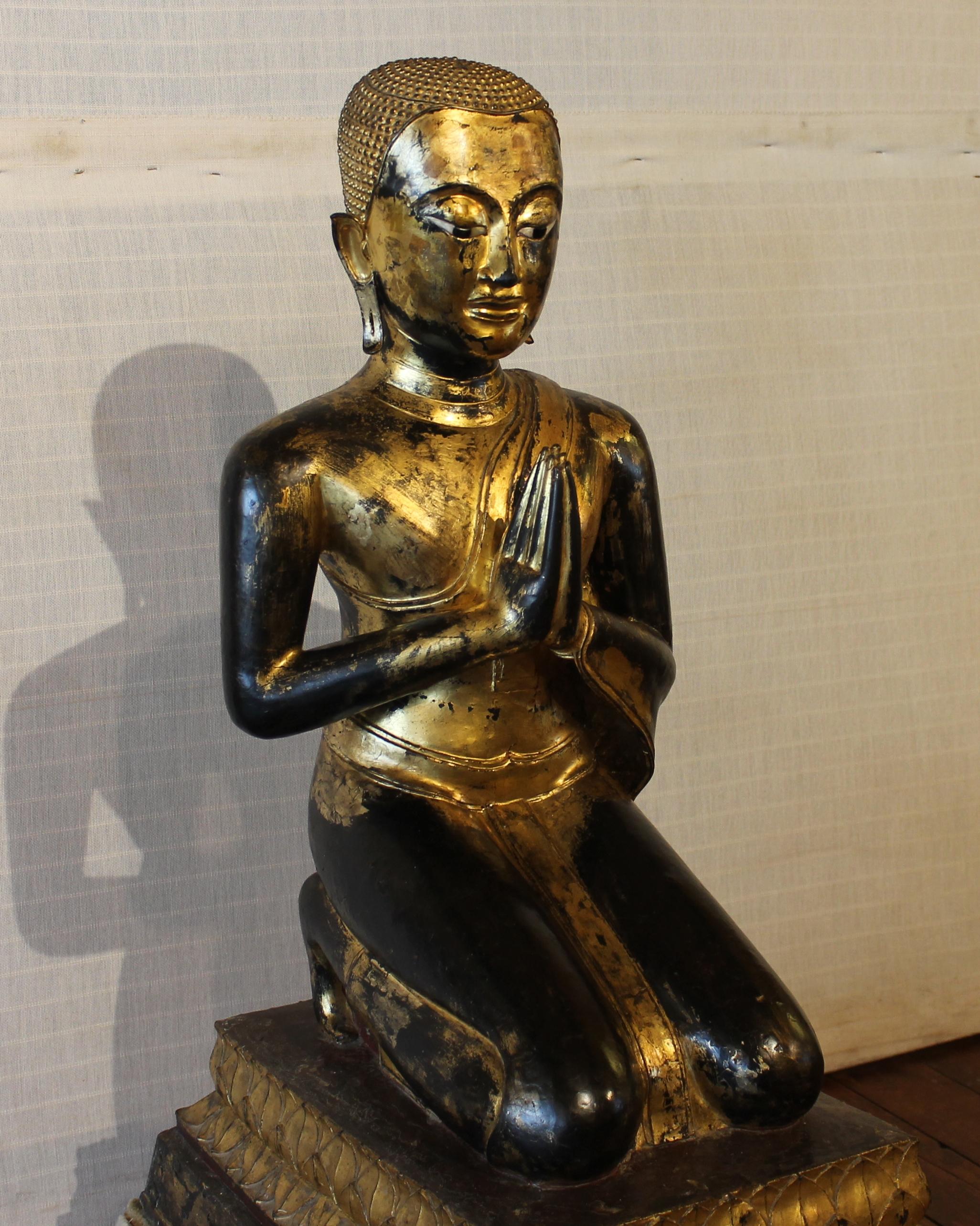 Großer Monk aus Bronze, 18. Jahrhundert, Ayuttheya-Periode, Thailand (Sonstiges) im Angebot