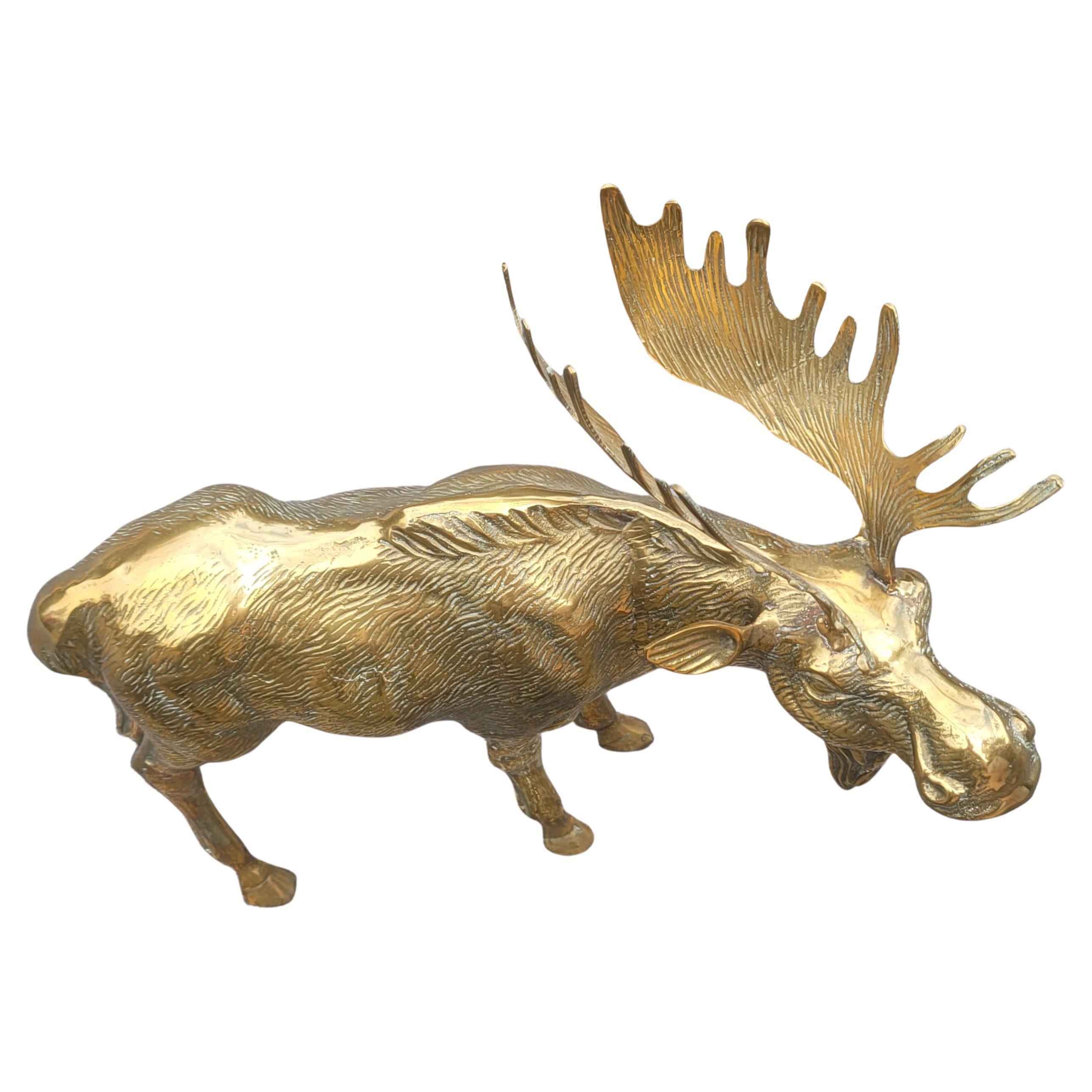 20th Century Large Bronze Moose Sculpture