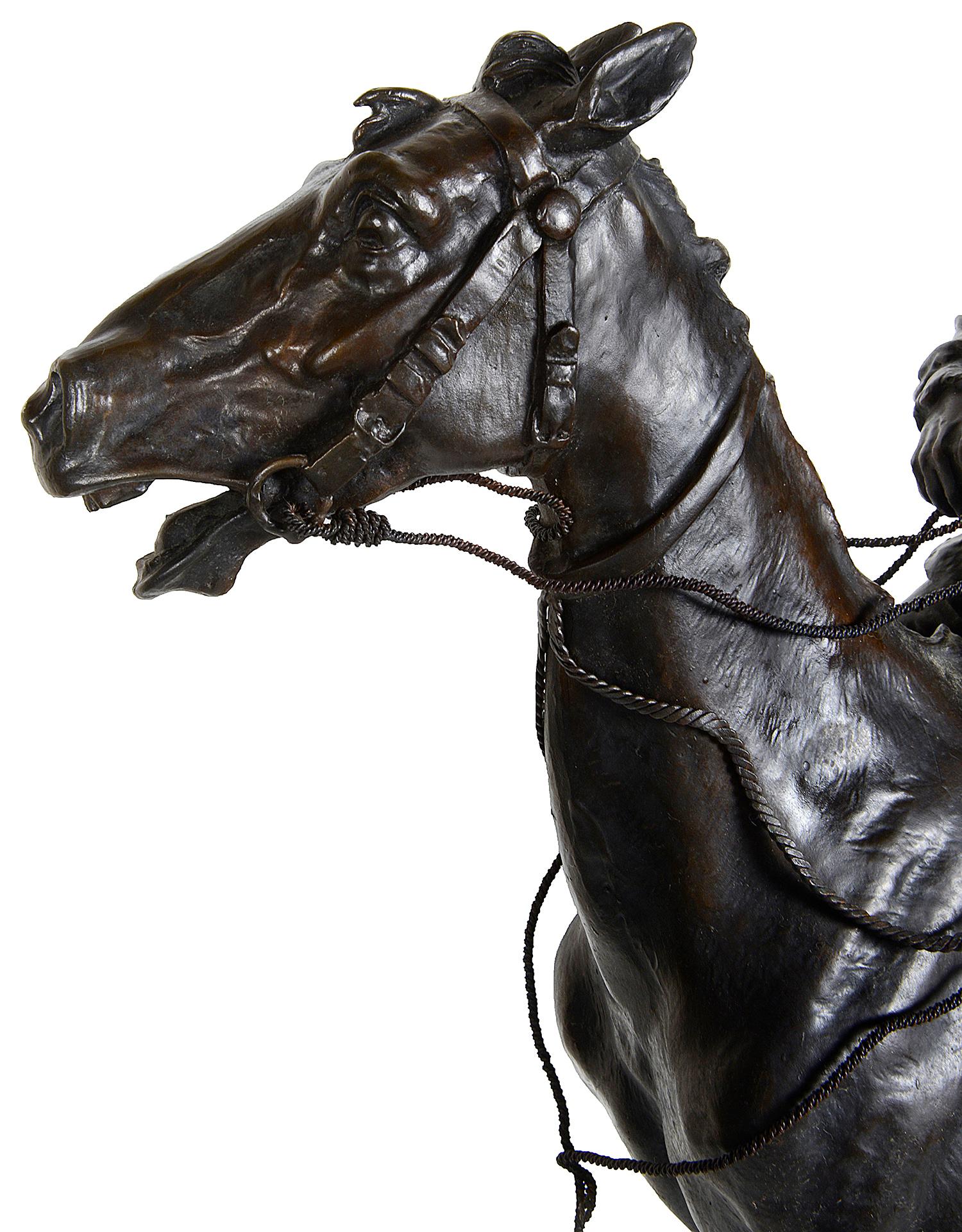 Large Bronze Native American Cherokee Indian Bronze, 19th Century, C. Kauba In Good Condition In Brighton, Sussex