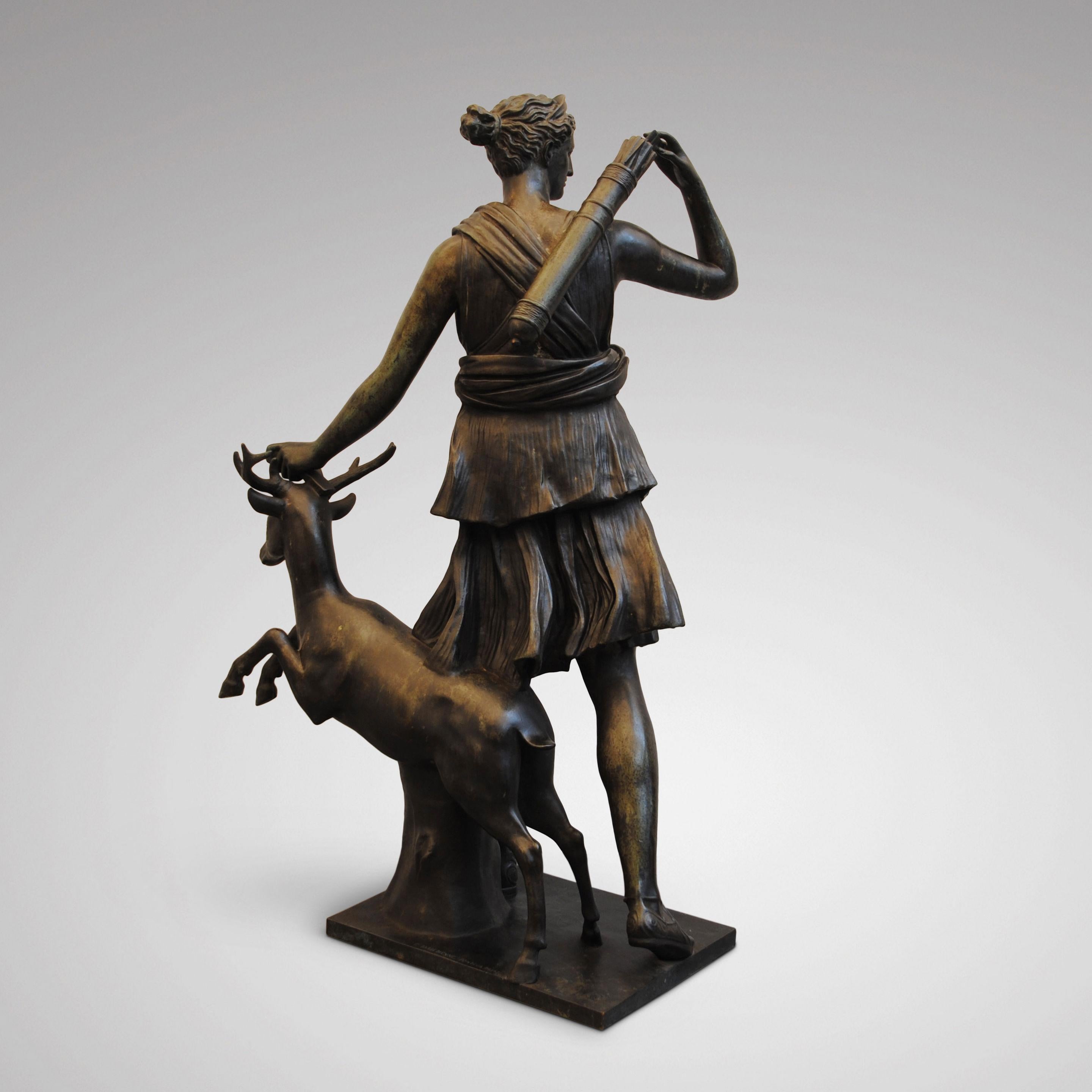 A well cast and large version of the famous bronze of Diana the Huntress by the Barbedienne foundry fully signed and marked. 

The bronze is well patinated and in fine condition.

Makers: Barbedienne Foundry.