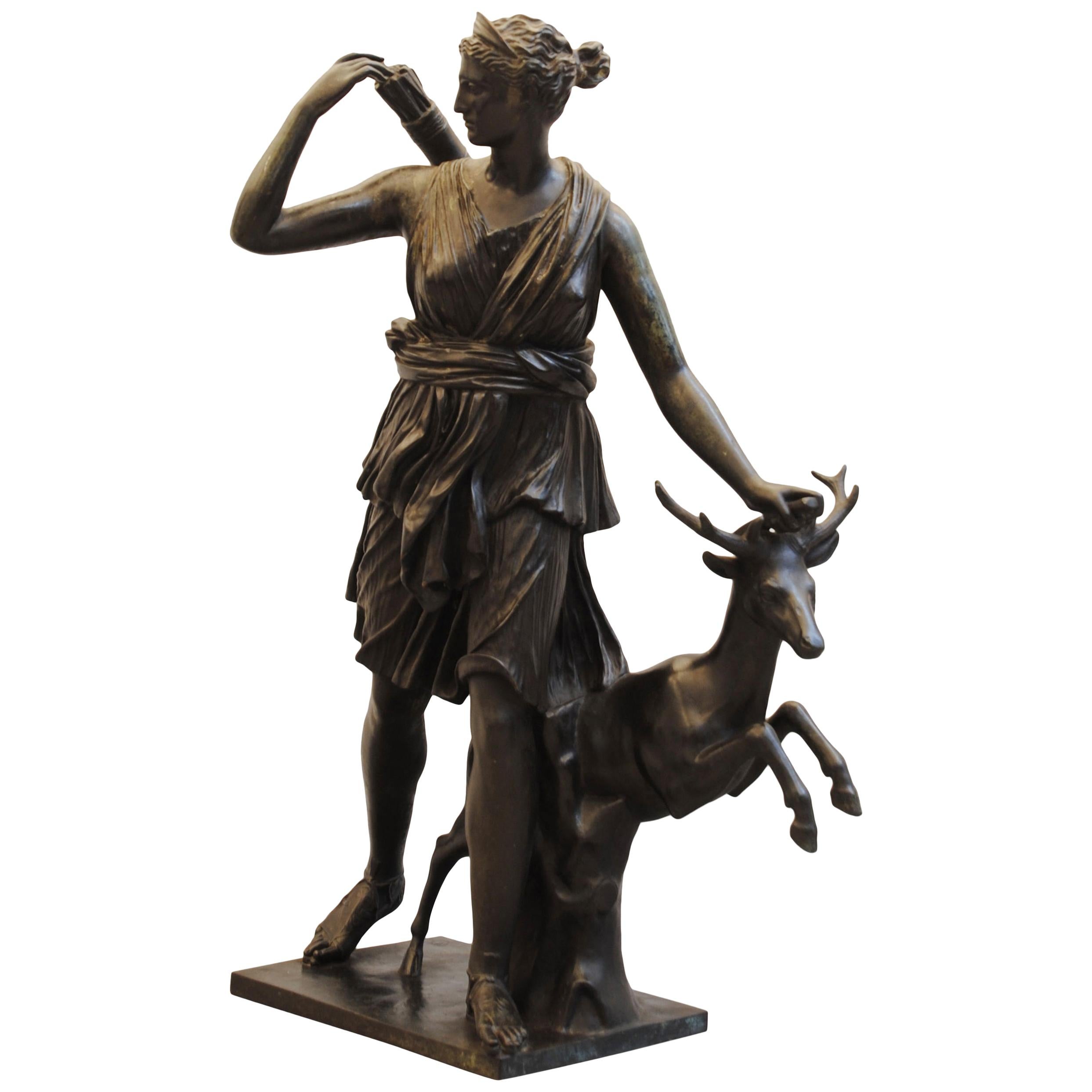 Large Bronze of Diana the Huntress
