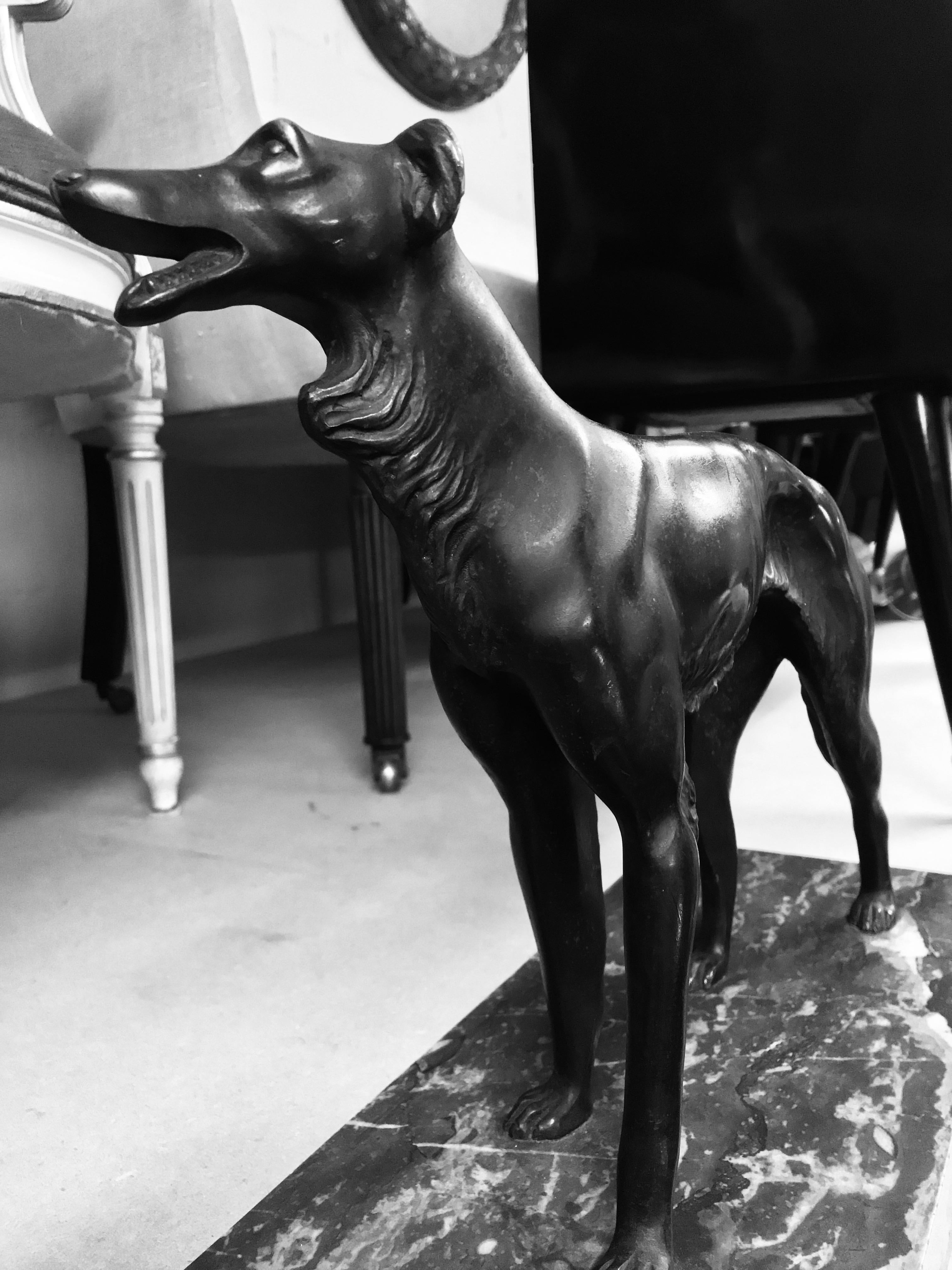 Early 20th Century Large Bronze of Two Hunting Dogs