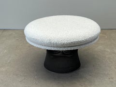 Warren Platner for Knoll, Large Bronzed Steel Table with Upholstered Ottoman Top
