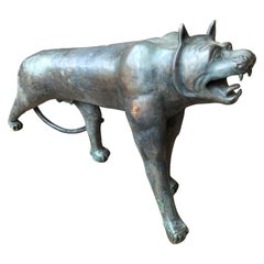 Large Bronze Panther Sculpture