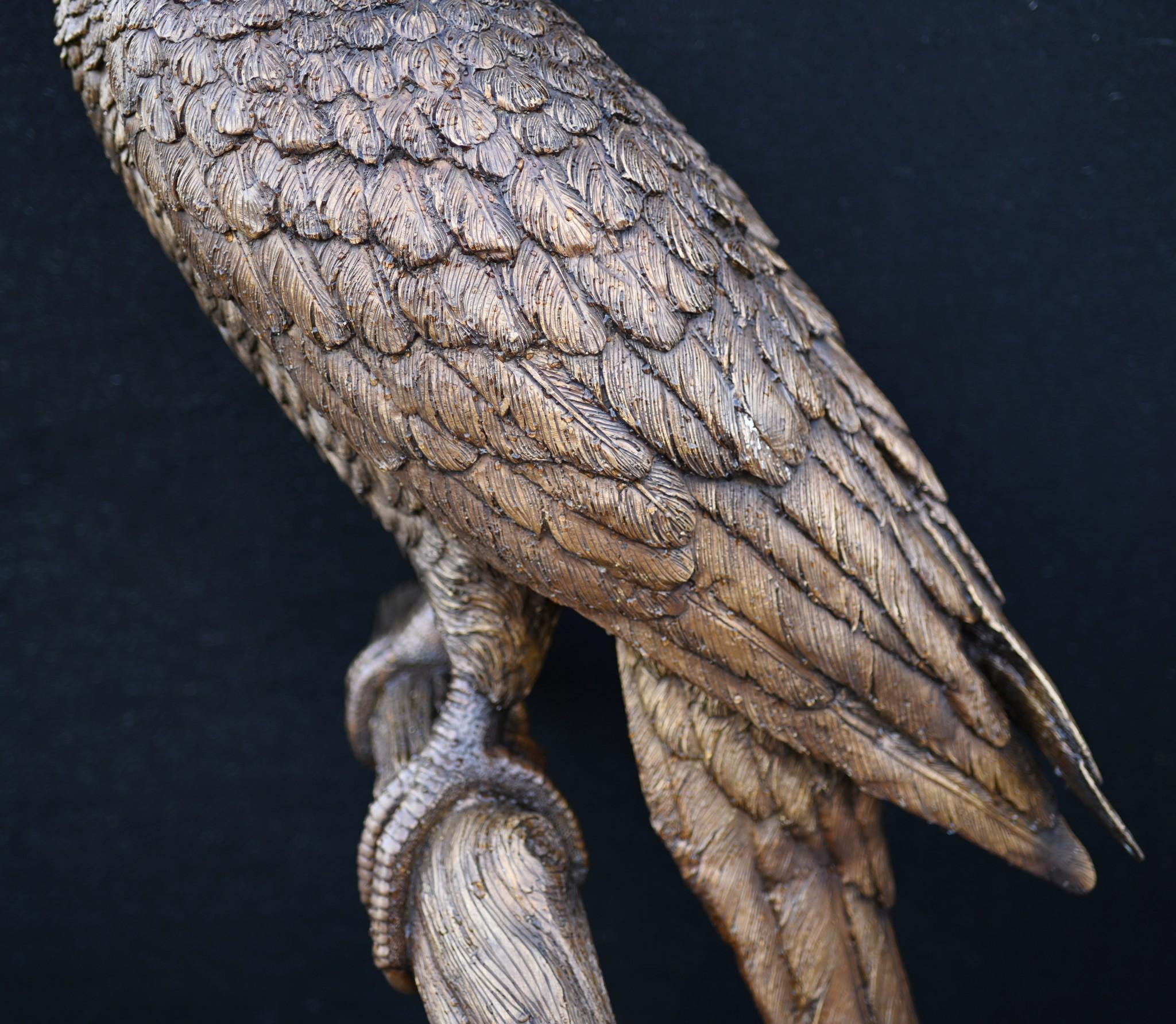 Large Bronze Parrot Statue Bird Branch Garden Casting 8