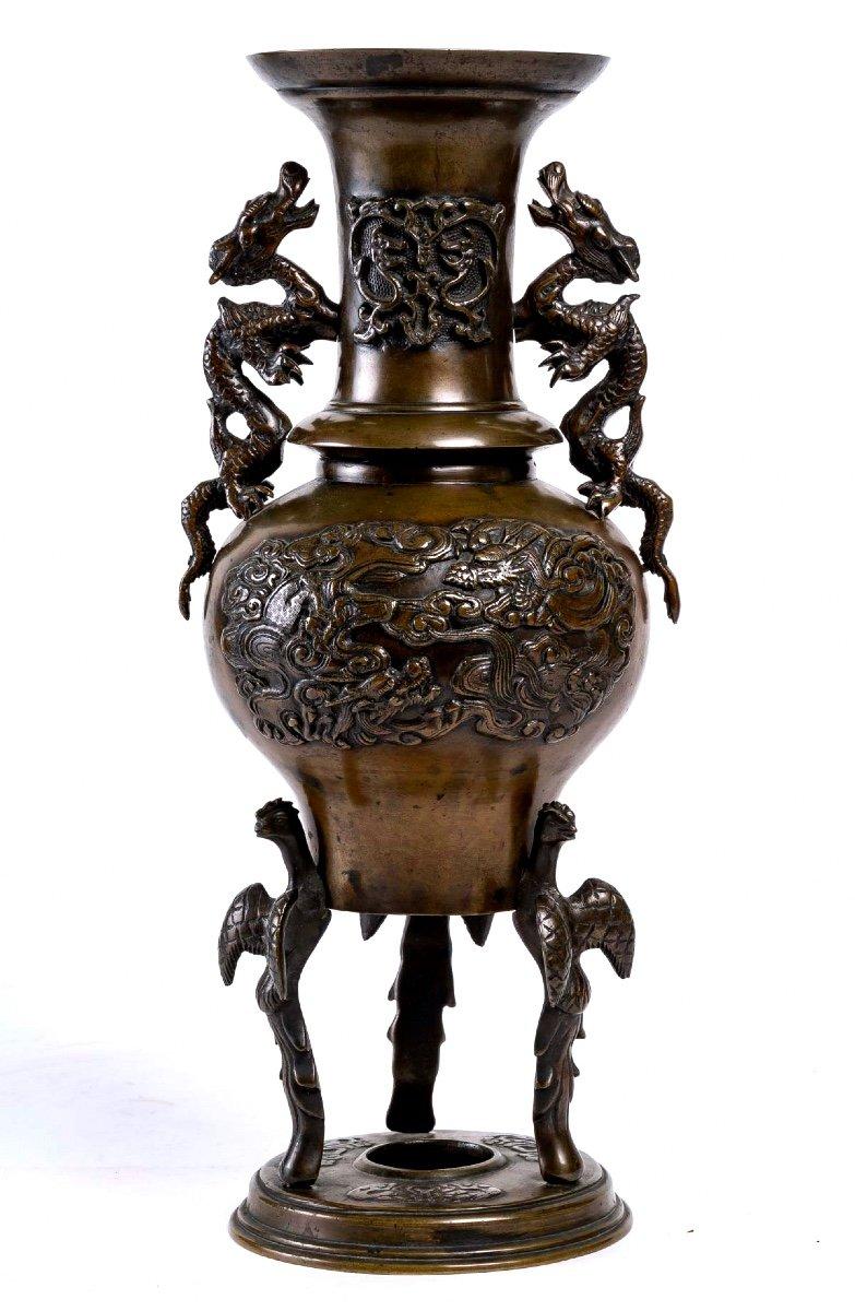 Large Bronze Perfume Burner Brown Patina China Dynasty Qing, Period 19th Century 2