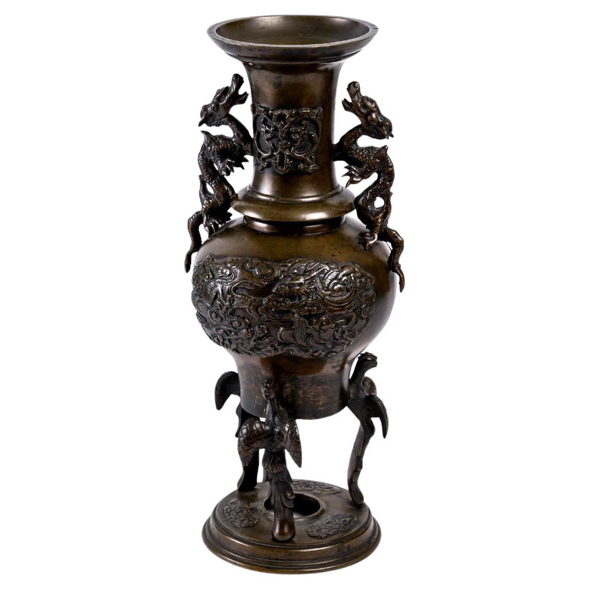 Large Bronze Perfume Burner Brown Patina China Dynasty Qing, Period 19th Century