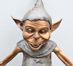 Large Bronze Pixie Urn Water Fountain Garden Elph Fairey