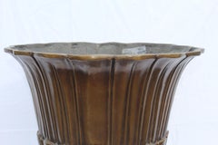 Large Bronze Planter , English design , fluted  , heavy