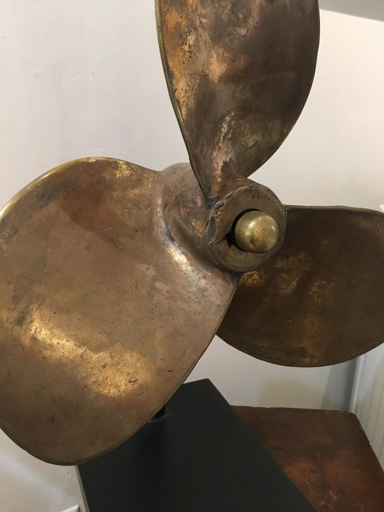 Large Bronze Propeller on Custom Stand For Sale at 1stdibs
