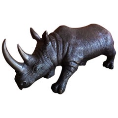 Large Bronze Rhinoceros / Rhino Sculpture