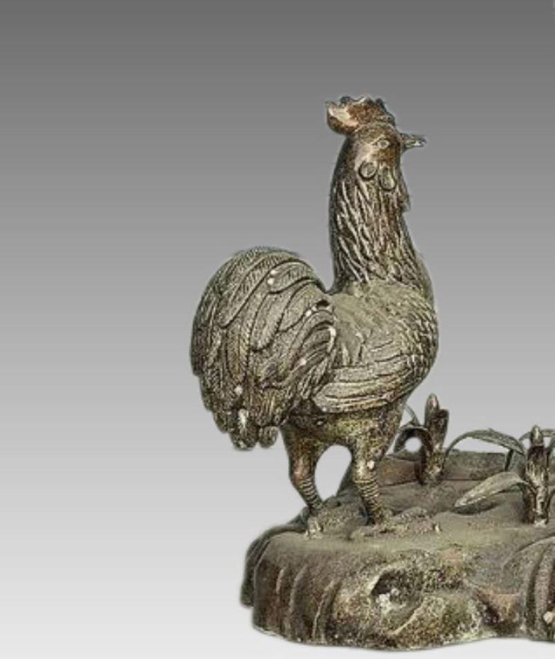 Large Bronze Rooster, 20th Century 5