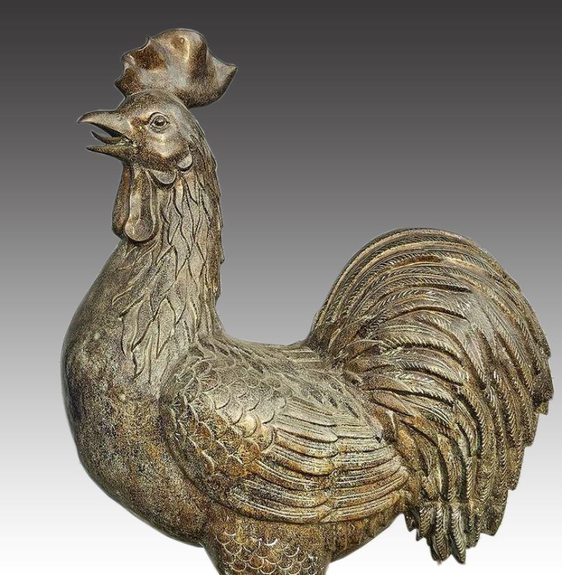 Unknown Large Bronze Rooster, 20th Century