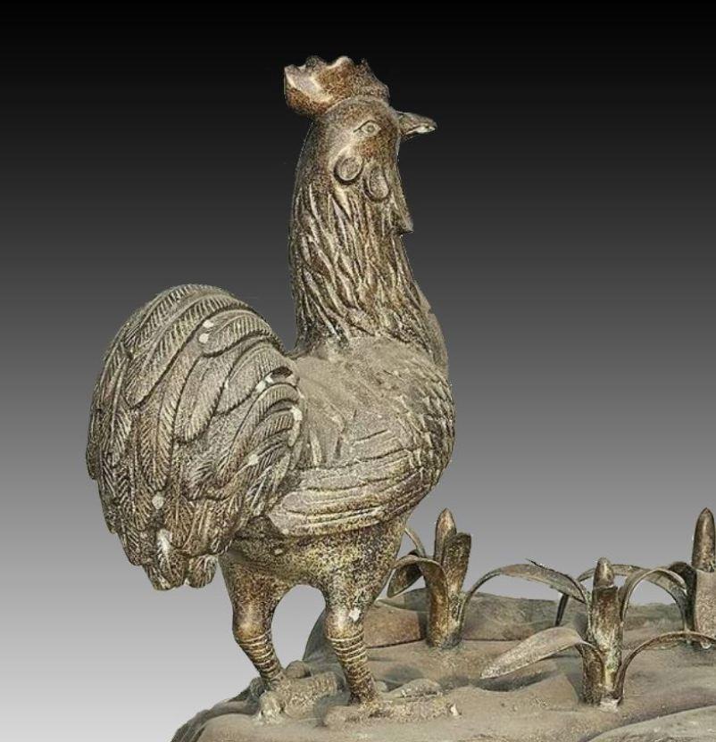 Large Bronze Rooster, 20th Century 3