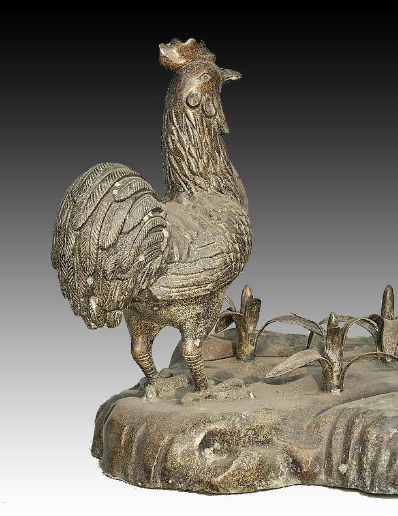 Large Bronze Rooster, 20th Century 4