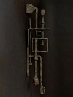 Large Bronze Sculptural Door Handle, European 20th Century