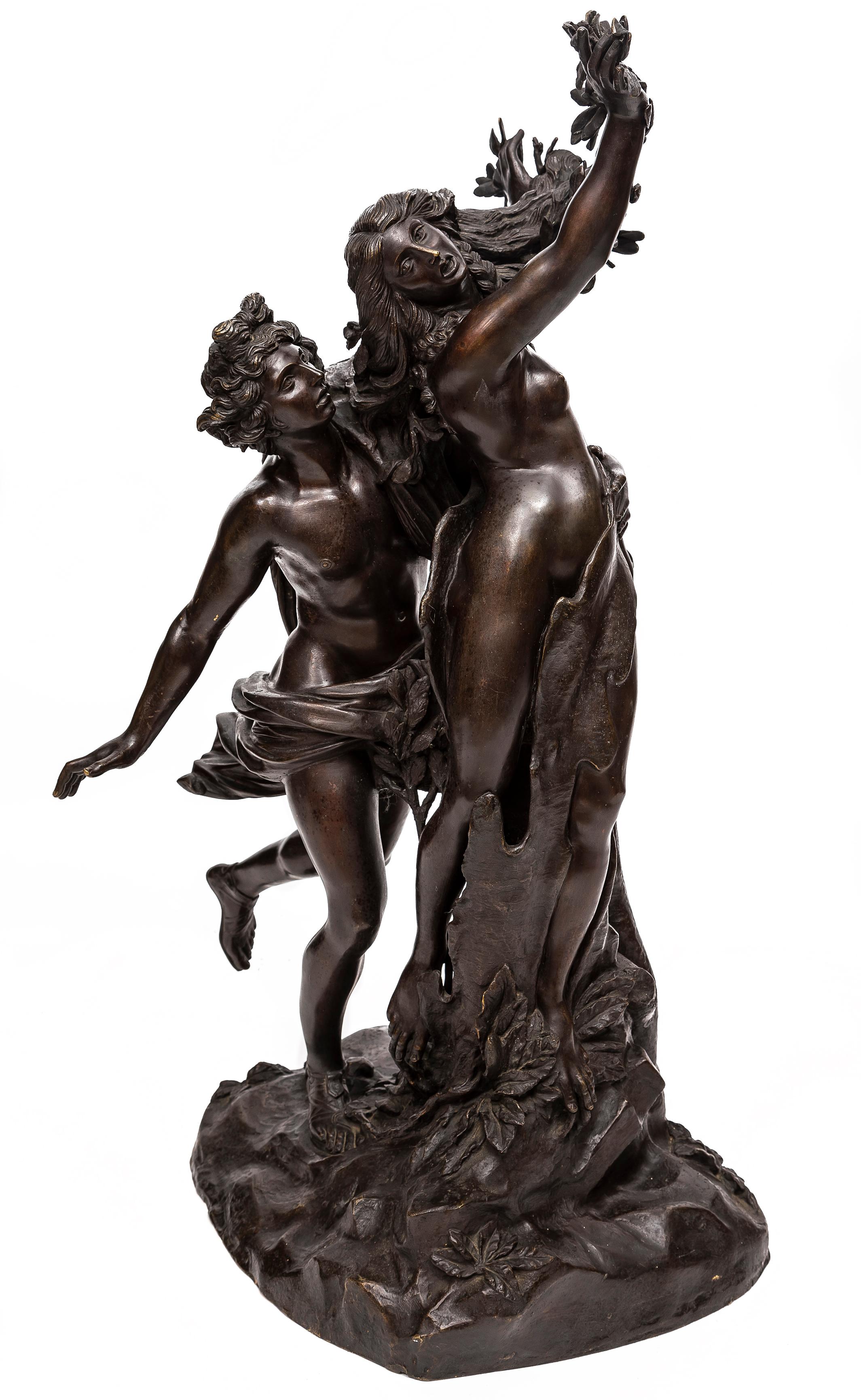 Rococo Large Bronze Sculpture Apollo & Daphne, After Giovanni Gian Lorenzo Bernini For Sale
