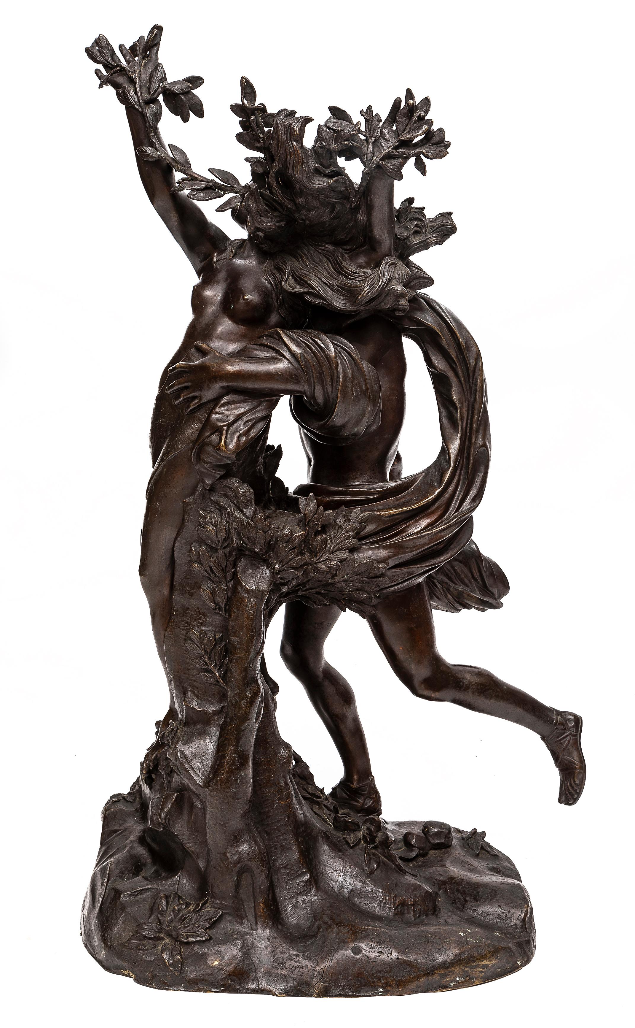 Italian Large Bronze Sculpture Apollo & Daphne, After Giovanni Gian Lorenzo Bernini For Sale
