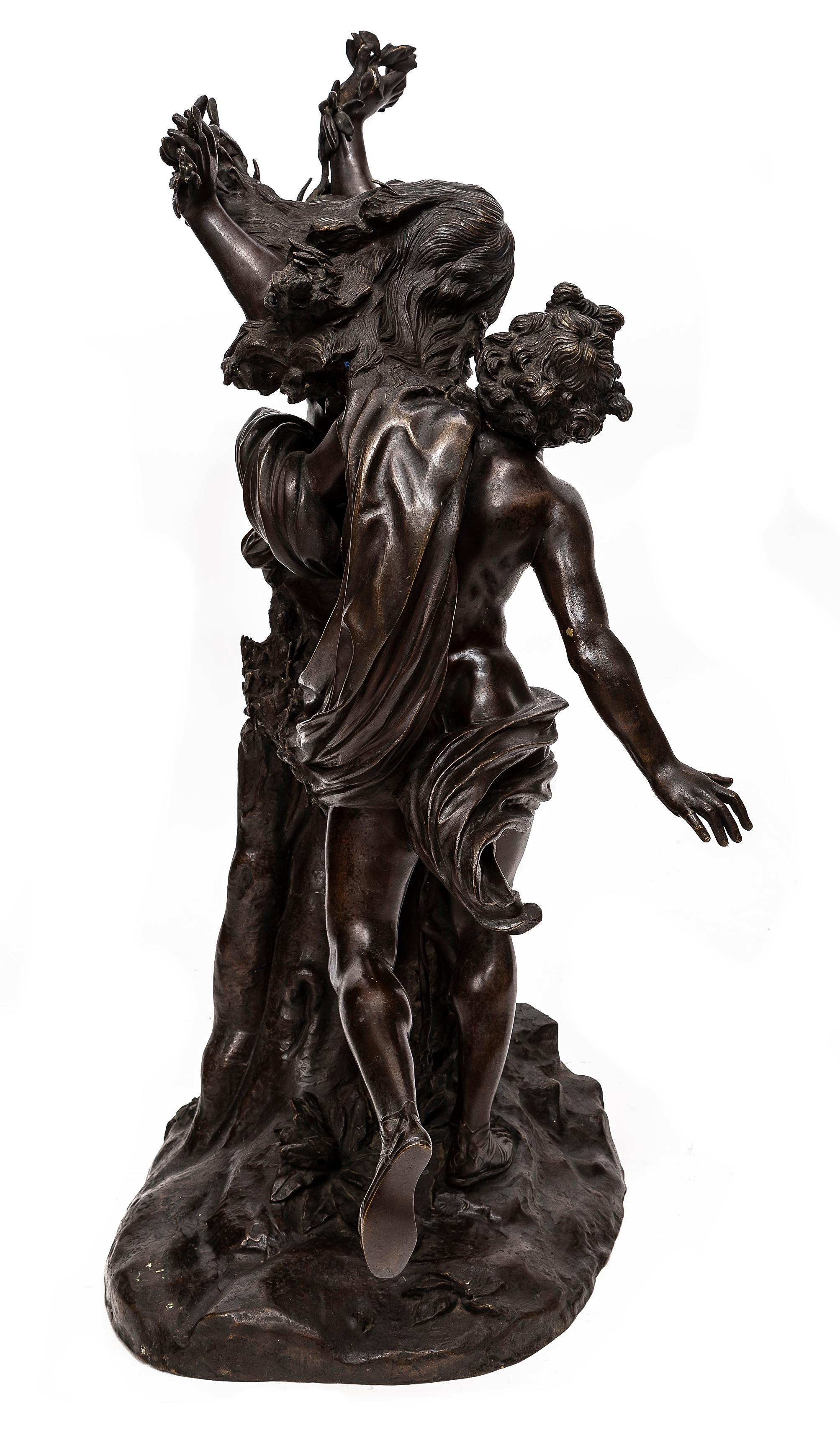Patinated Large Bronze Sculpture Apollo & Daphne, After Giovanni Gian Lorenzo Bernini For Sale