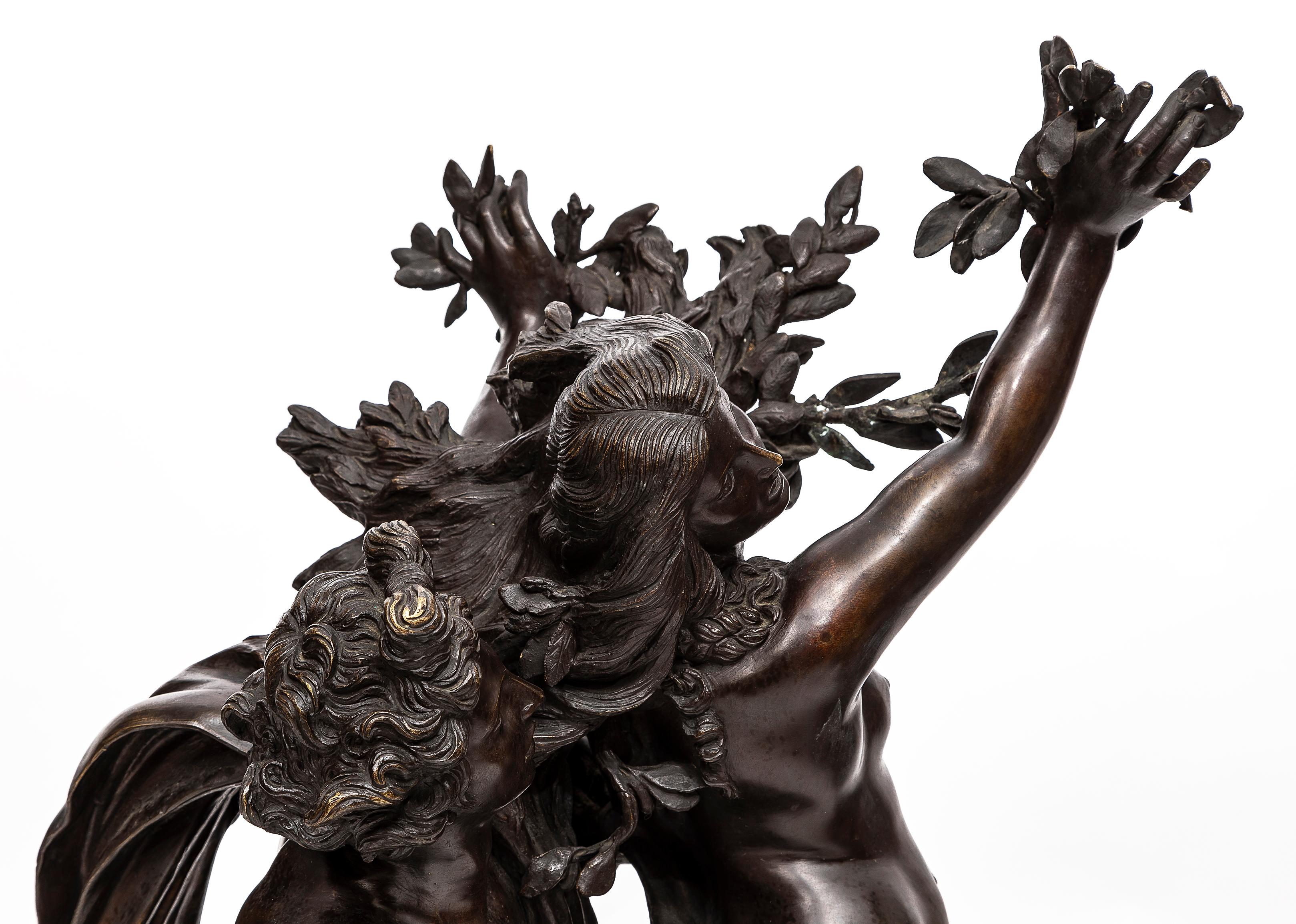 Large Bronze Sculpture Apollo & Daphne, After Giovanni Gian Lorenzo Bernini In Good Condition For Sale In New York, NY