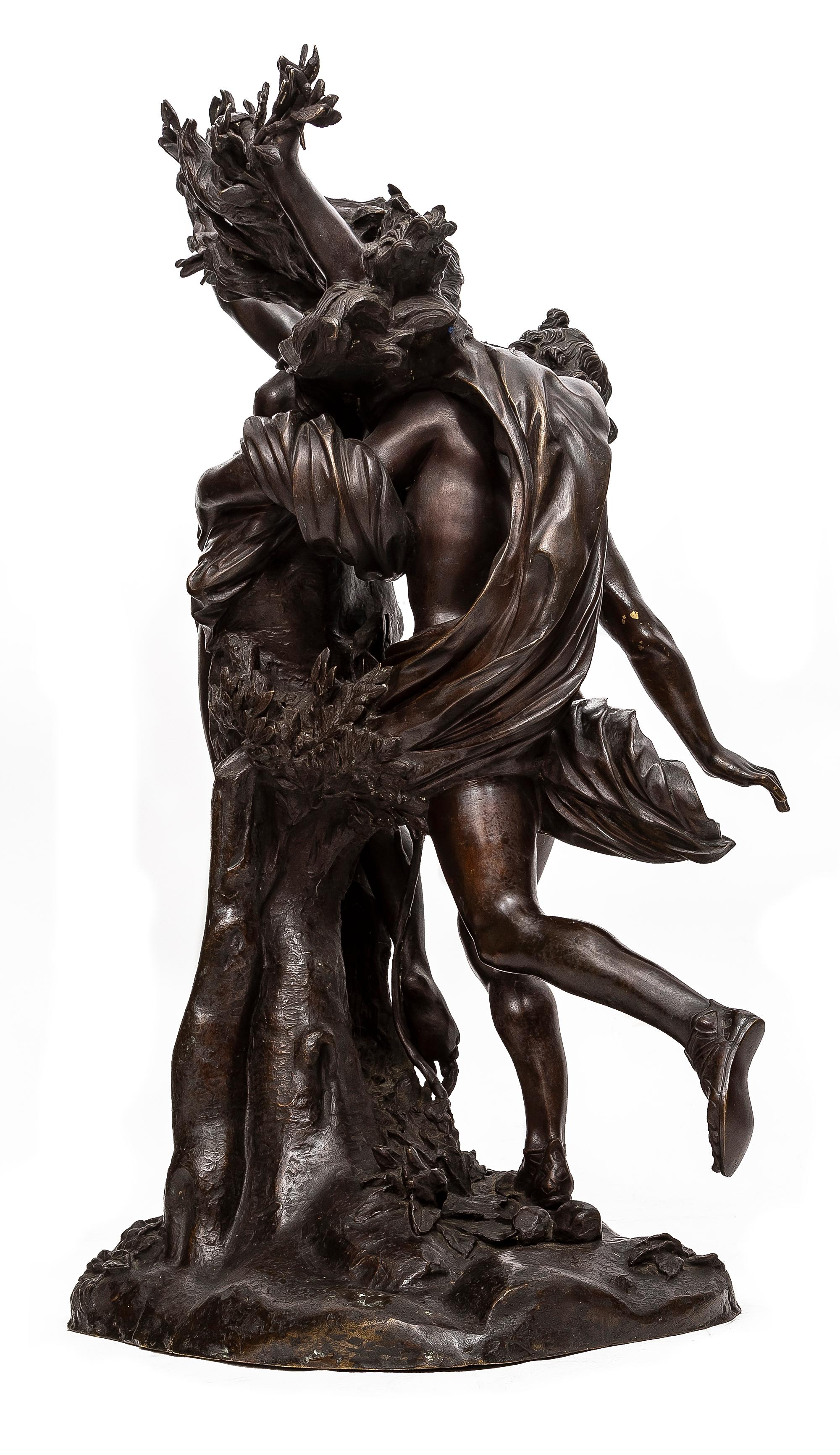 Late 19th Century Large Bronze Sculpture Apollo & Daphne, After Giovanni Gian Lorenzo Bernini For Sale