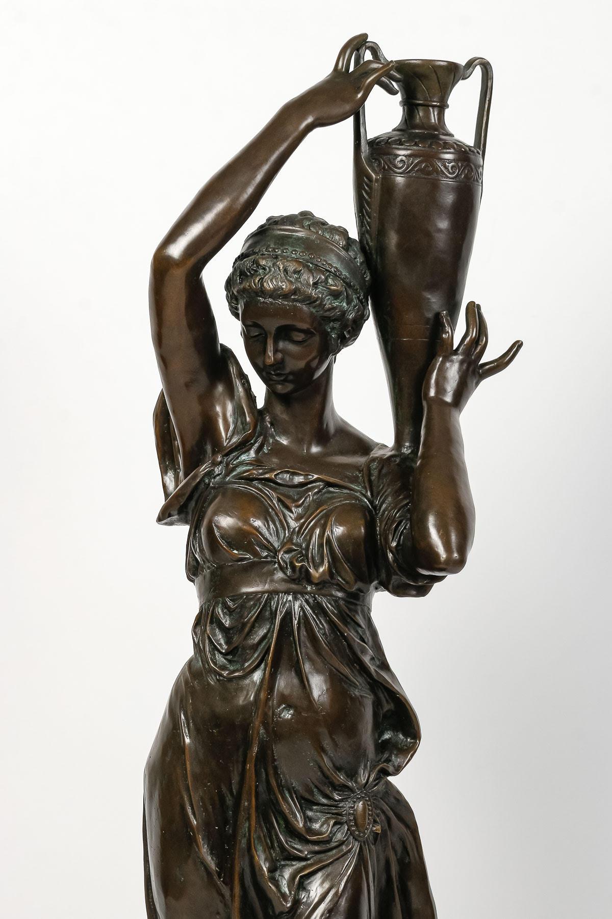 Large bronze sculpture by A.CARBIER from the 19th Century.

Elegant sculpture by A.CARBIER in patinated bronze from the 19th century, Napoleon III period, signed A.CARBIER, stamped in the bronze 