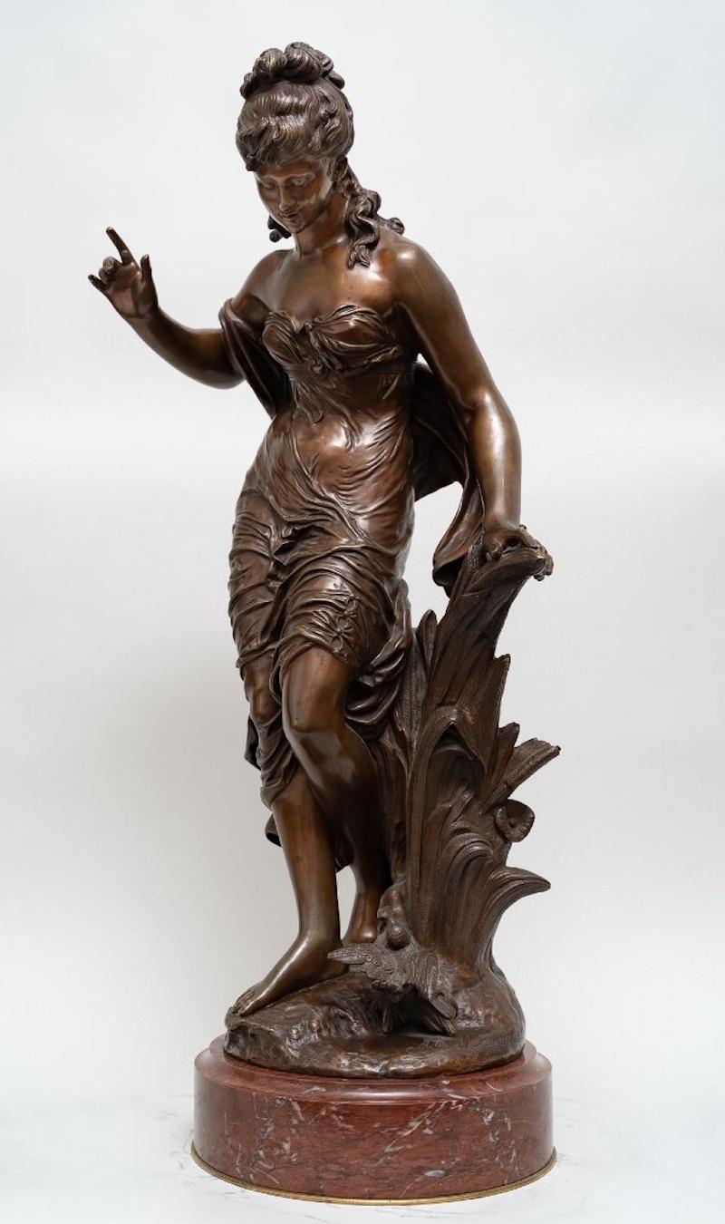 Grande scultura in bronzo di Augustuste Moreau, XIX secolo, periodo Napoleone III. in vendita 4