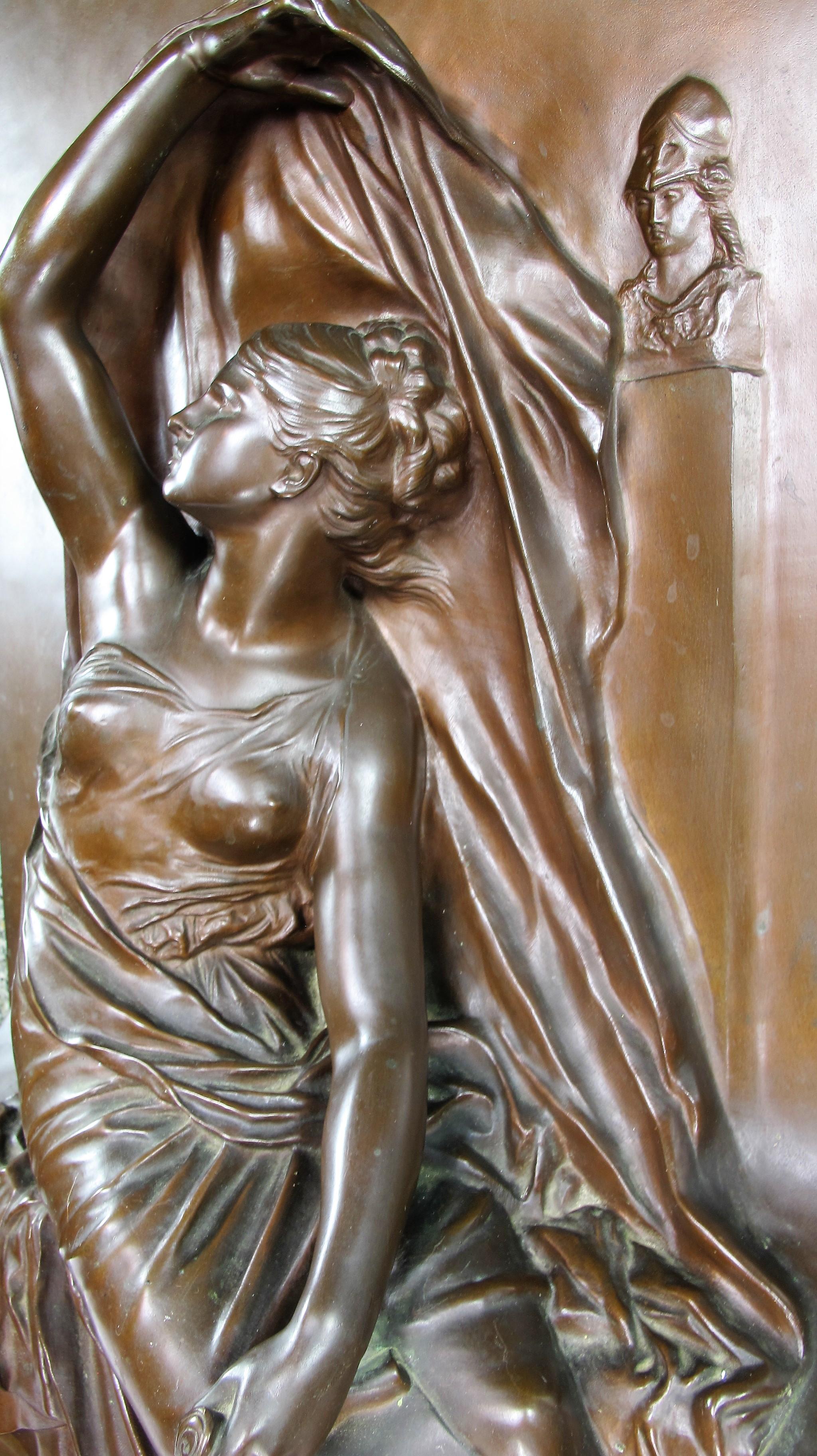 Néoclassique Grande sculpture en bronze d'Henri Chapu ''1833-1891'', ''La Pensée'', école française en vente