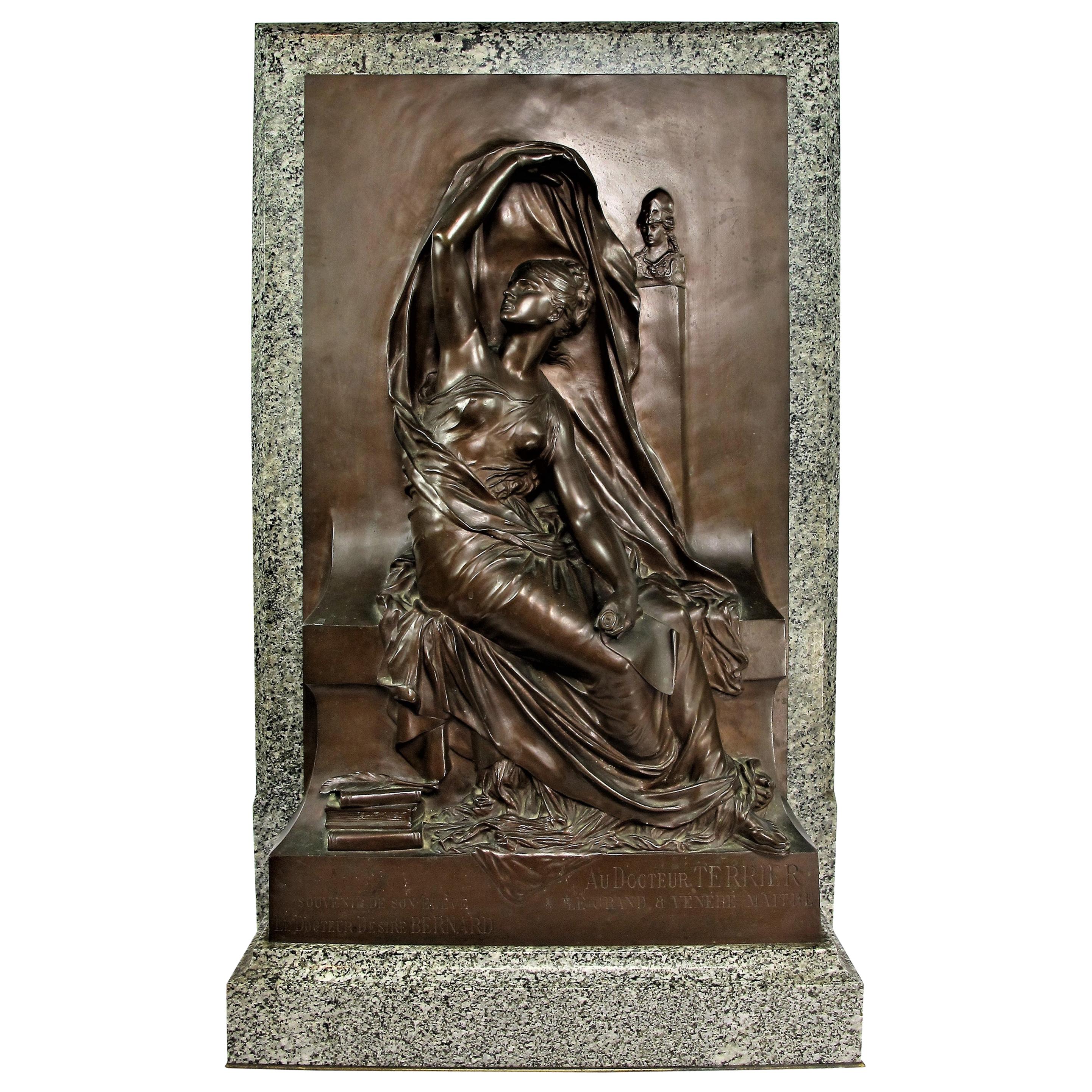 Large Bronze Sculpture by Henri Chapu '1833-1891', "La Pensée", School French For Sale