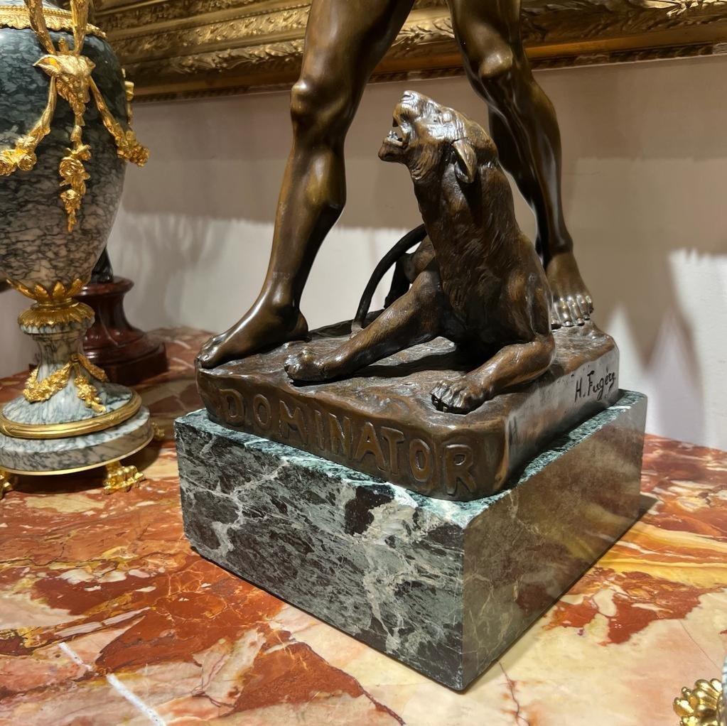 20th Century Large Bronze Sculpture 'Le Dominator' by Henri Fugere (1872-1944)