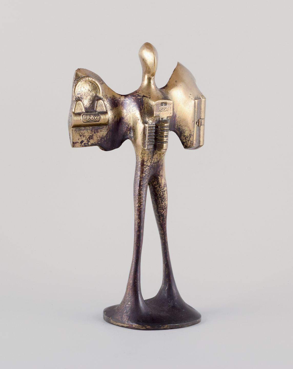 PRE-OWNED GOODS ARE EXEMPT FROM IMPORT TARIFFS FOR U.S., UK, AUSTRALIAN & CANADIAN CUSTOMERS.   
THEREFORE, NO IMPORT TARIFFS WILL BE APPLICABLE TO YOUR PURCHASE. 

Large bronze sculpture. Depicting a man with wings.
Unique sculpture in solid and
