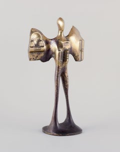 Large bronze sculpture. Man with wings. 20th C.