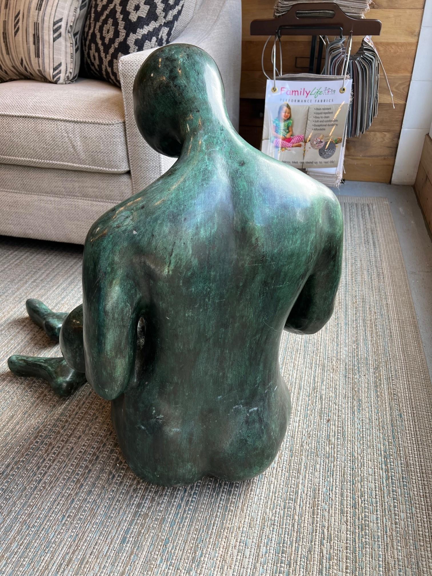 Large Bronze Sculpture Mother & Child by Noted Artist Carol Miller    For Sale 4