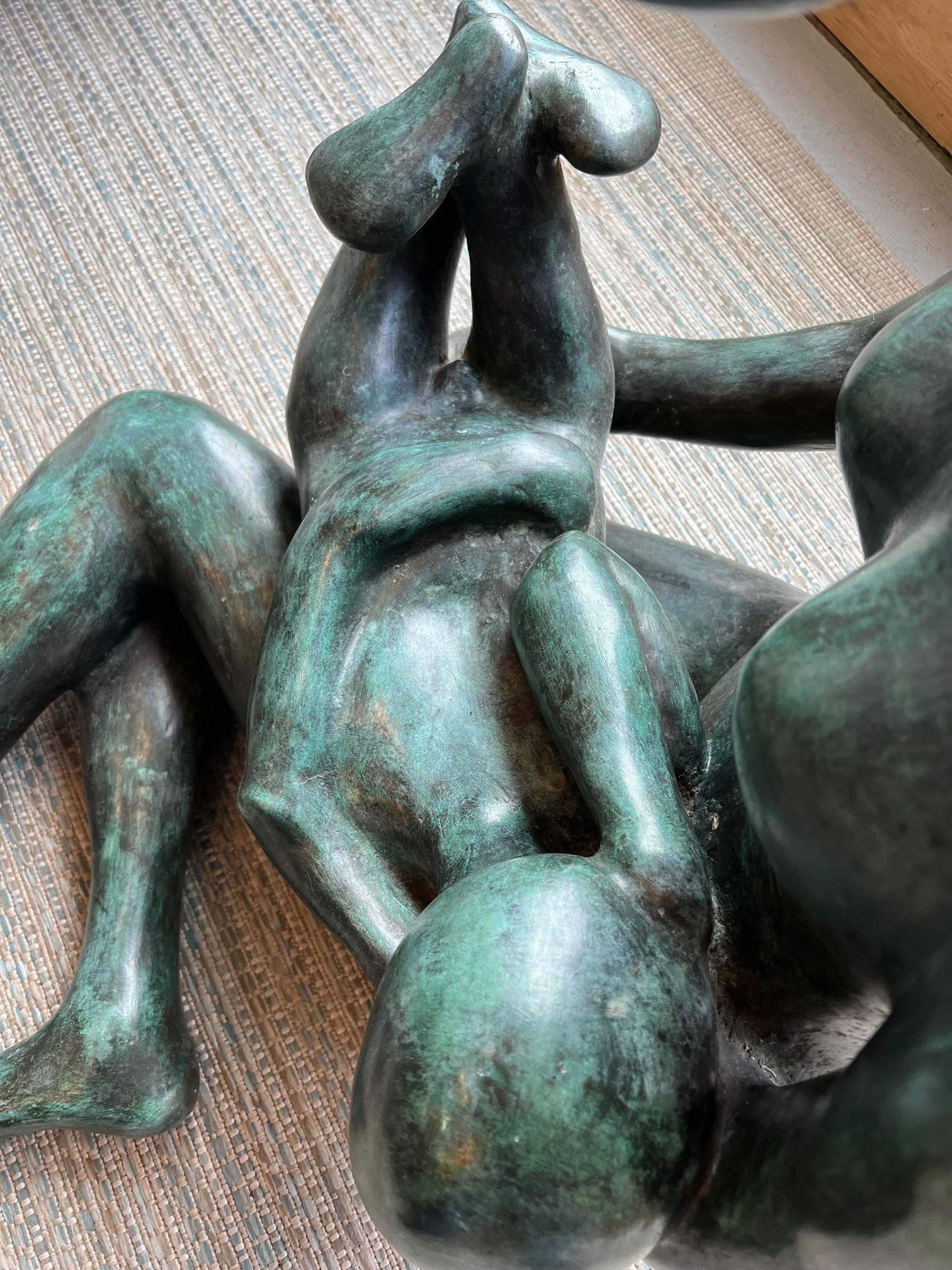Large Bronze Sculpture Mother & Child by Noted Artist Carol Miller    For Sale 9