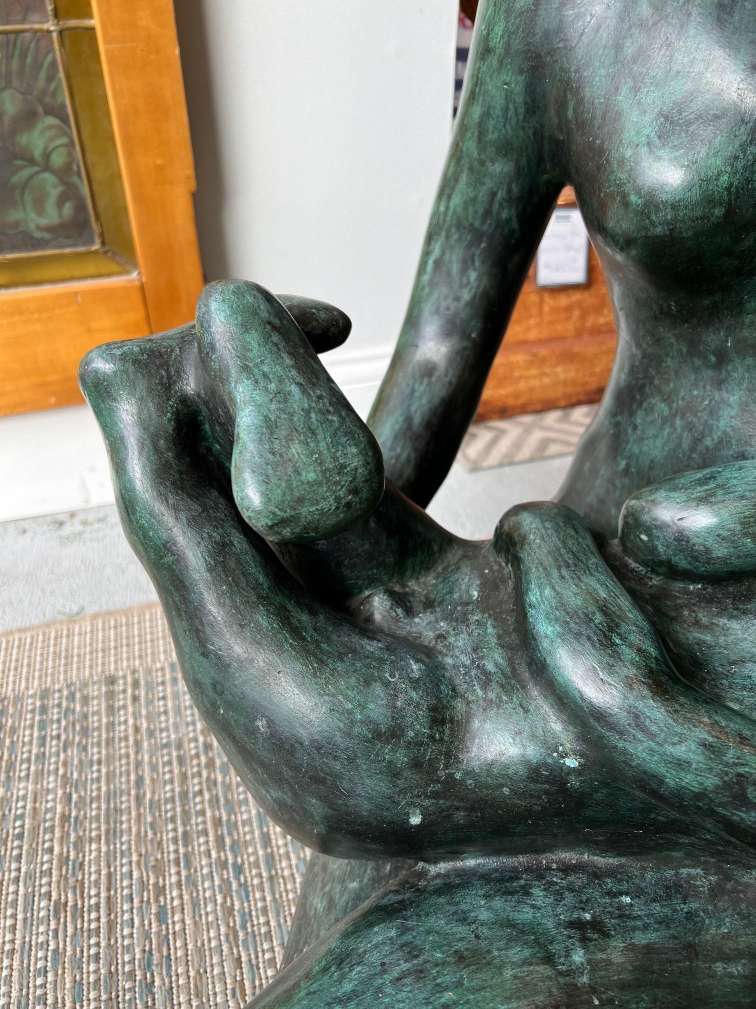 Cast Large Bronze Sculpture Mother & Child by Noted Artist Carol Miller    For Sale
