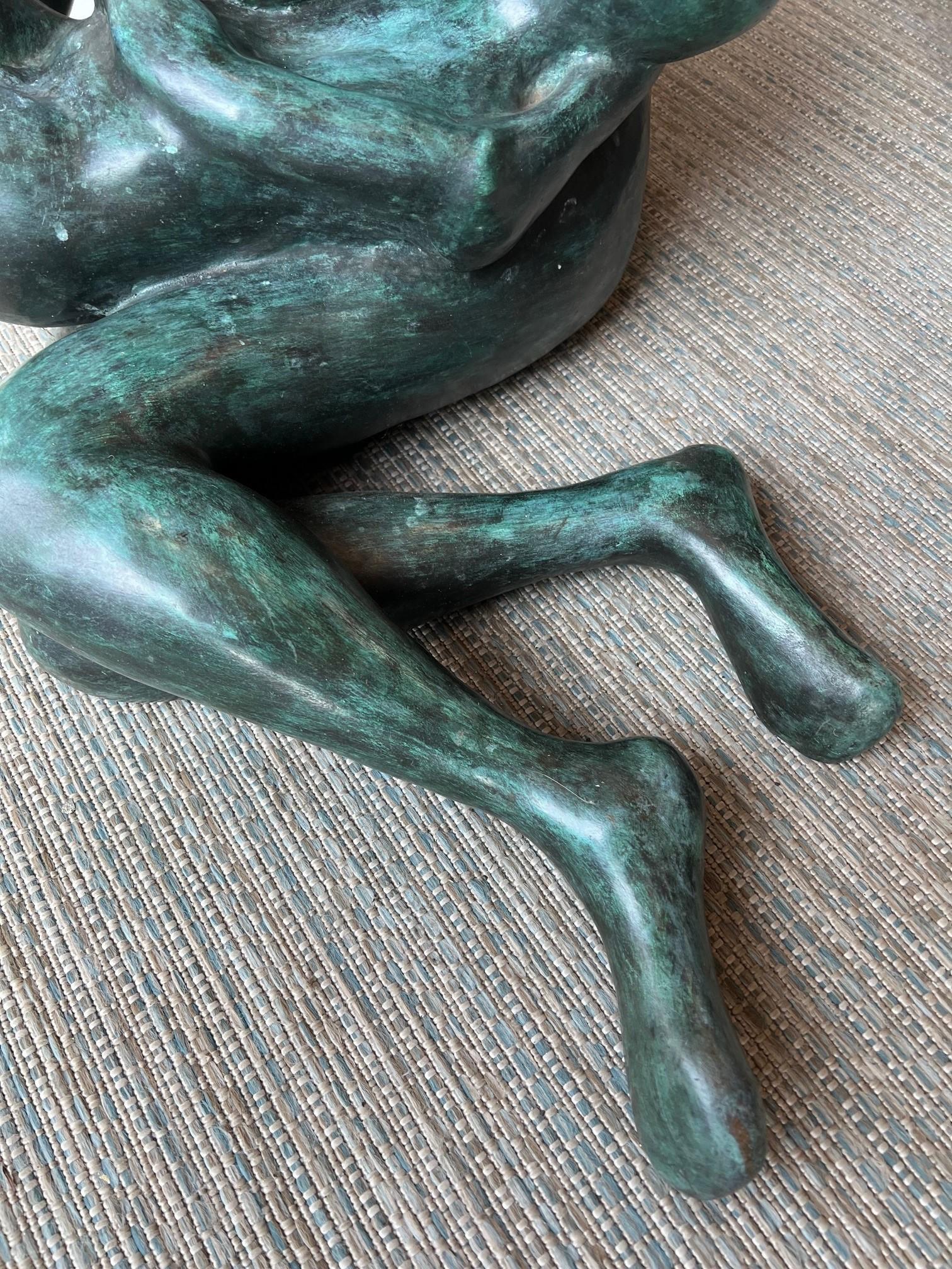 Large Bronze Sculpture Mother & Child by Noted Artist Carol Miller    In Good Condition For Sale In Stamford, CT