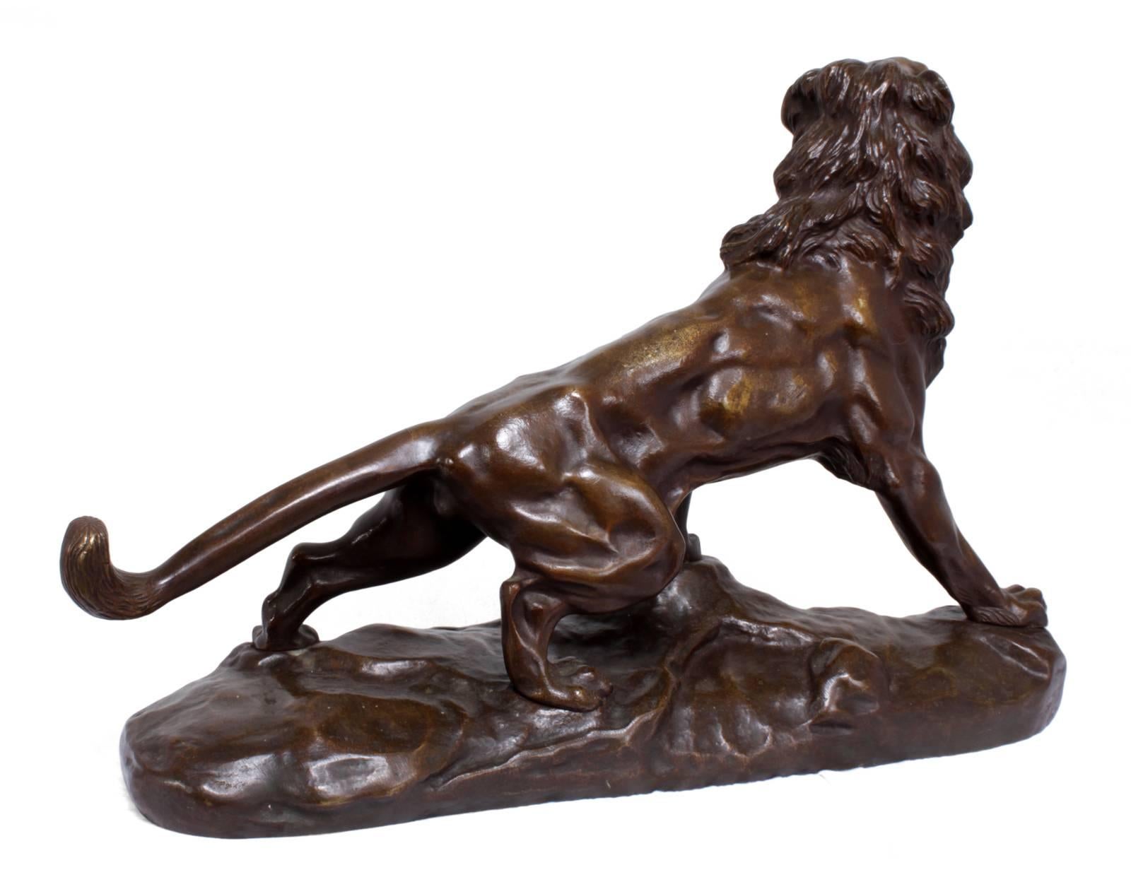 Large Bronze Sculpture of a Lion by James Andrey 2