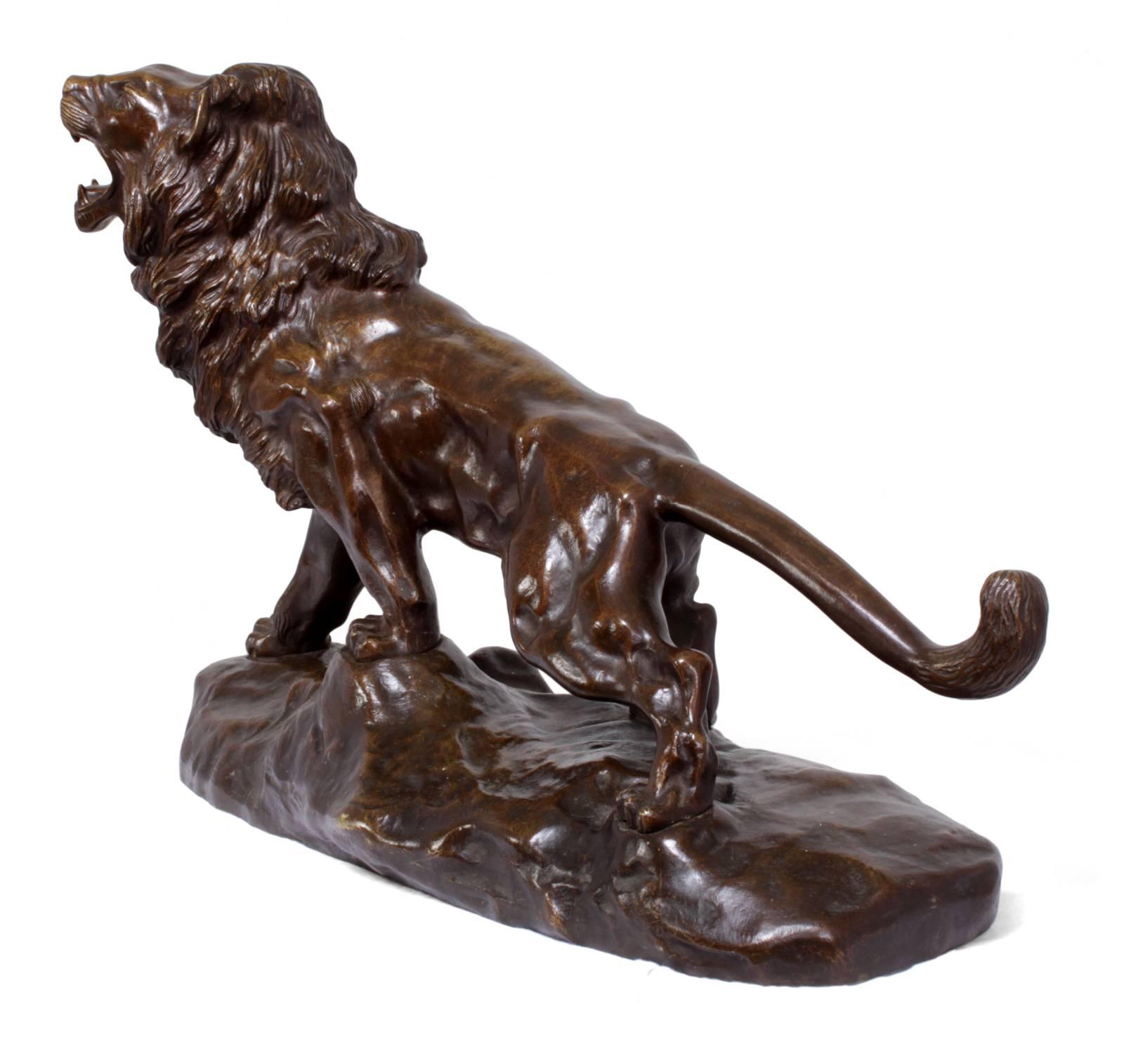 Large Bronze Sculpture of a Lion by James Andrey 3