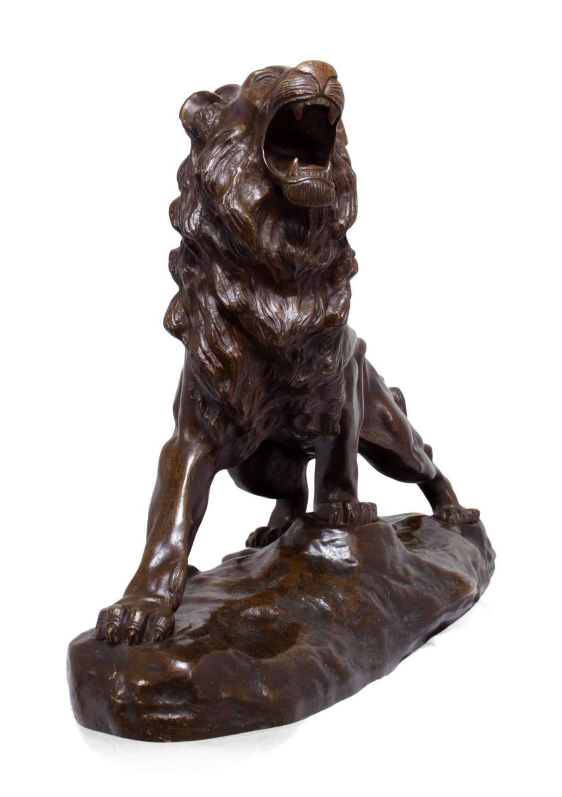 Large Bronze Sculpture of a Lion by James Andrey 4