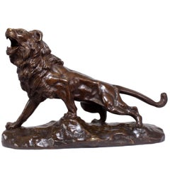 Large Bronze Sculpture of a Lion by James Andrey